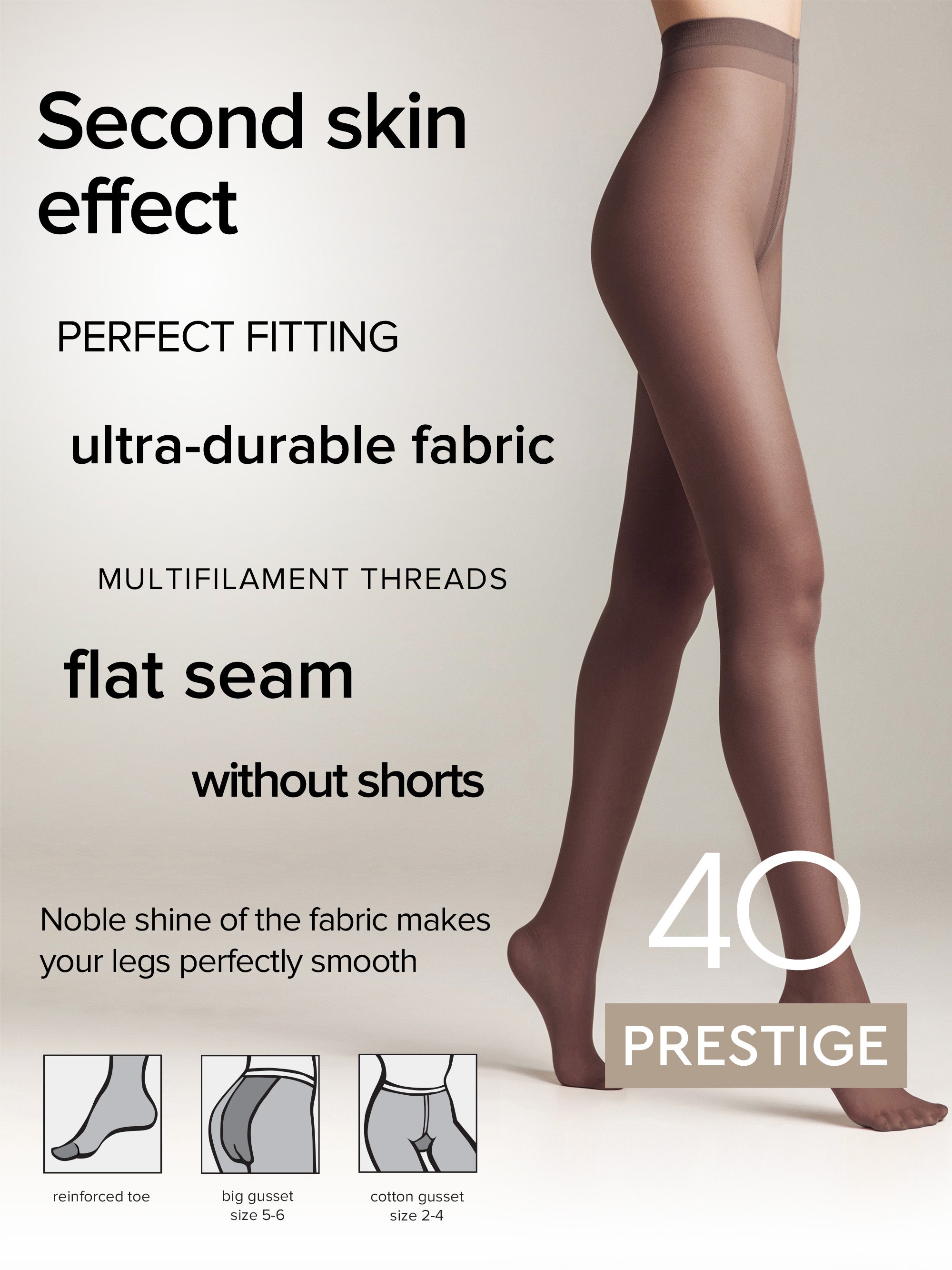 Tights Conte Prestige 40 Den - Sheer to Waist Noble Shine