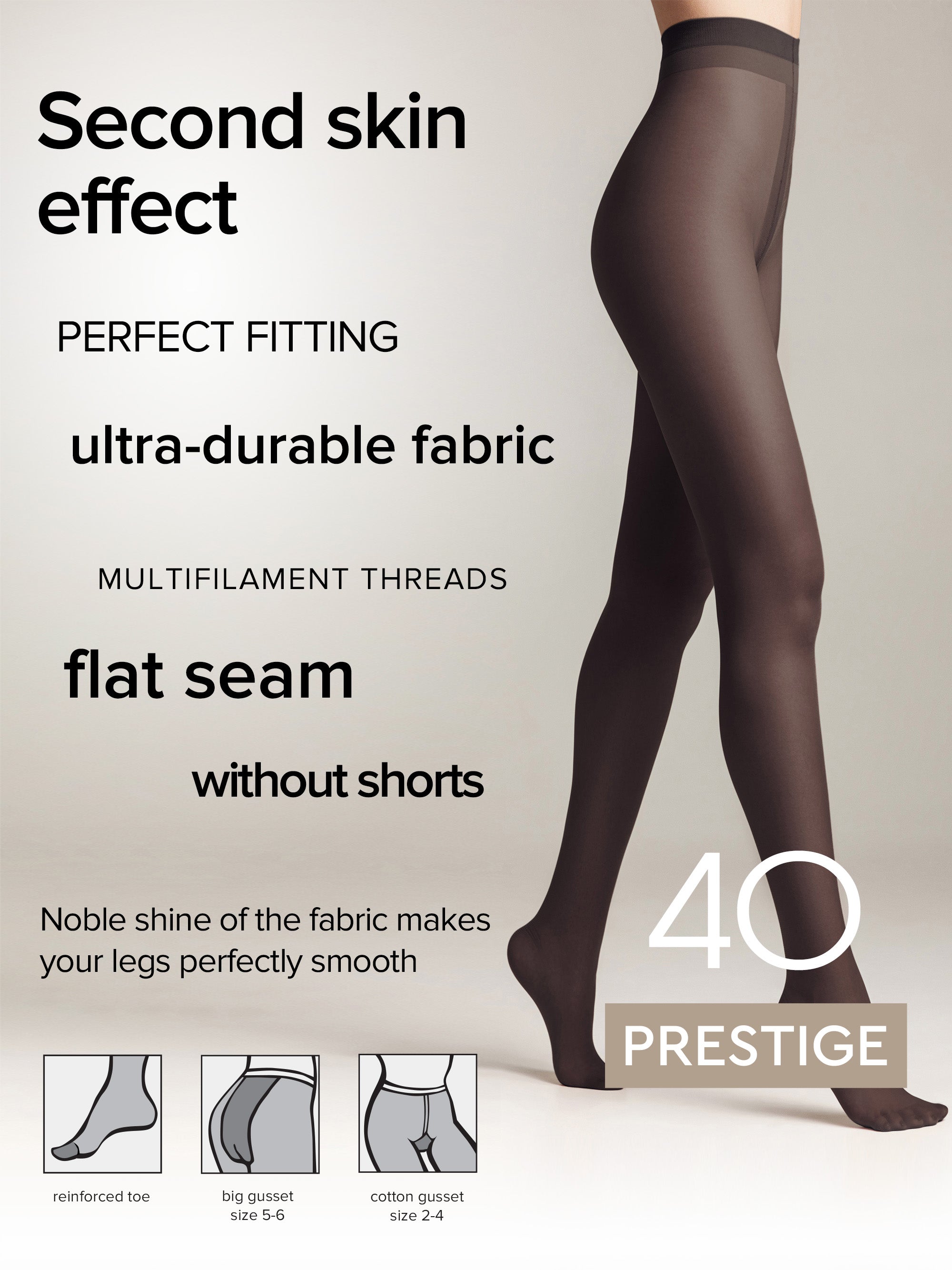 Tights Conte Prestige 40 Den - Sheer to Waist Noble Shine