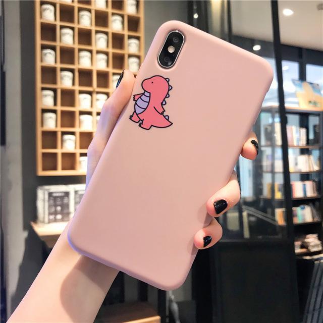 Cute Couple Dinosaur iPhone Case