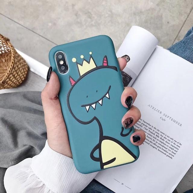 Cute Couple Dinosaur iPhone Case