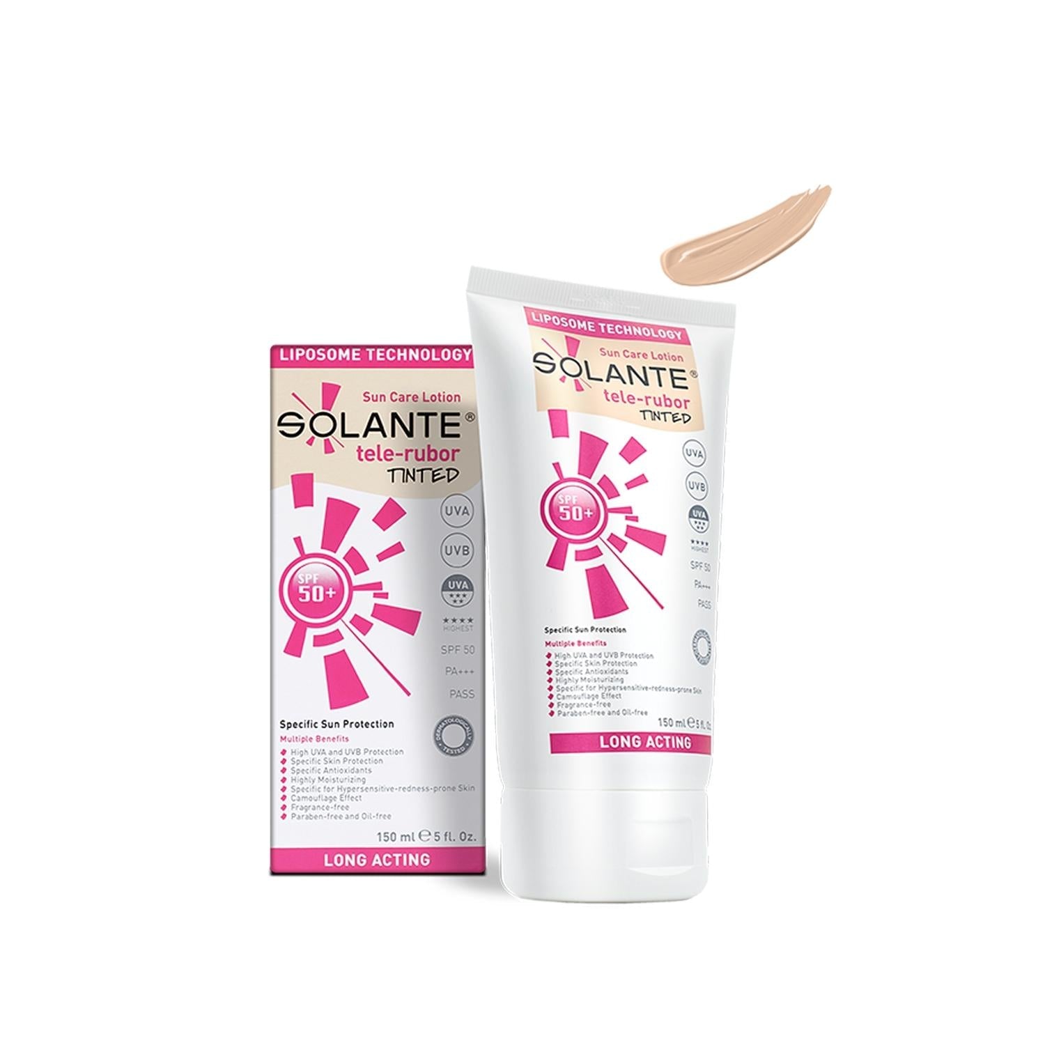 Solante Tinted Sunscreen Lotion SPF50 - 150ml - Everyday Sun Protection with a Natural Finish