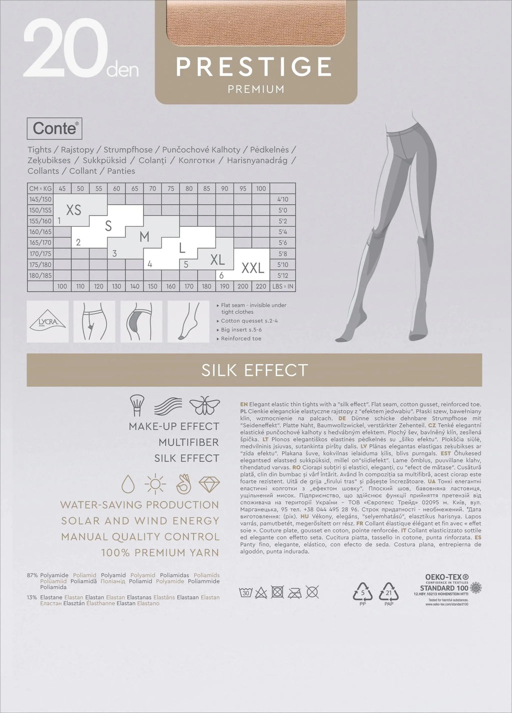 Tights Conte Prestige 20 Den - Sheer to Waist Noble Shine