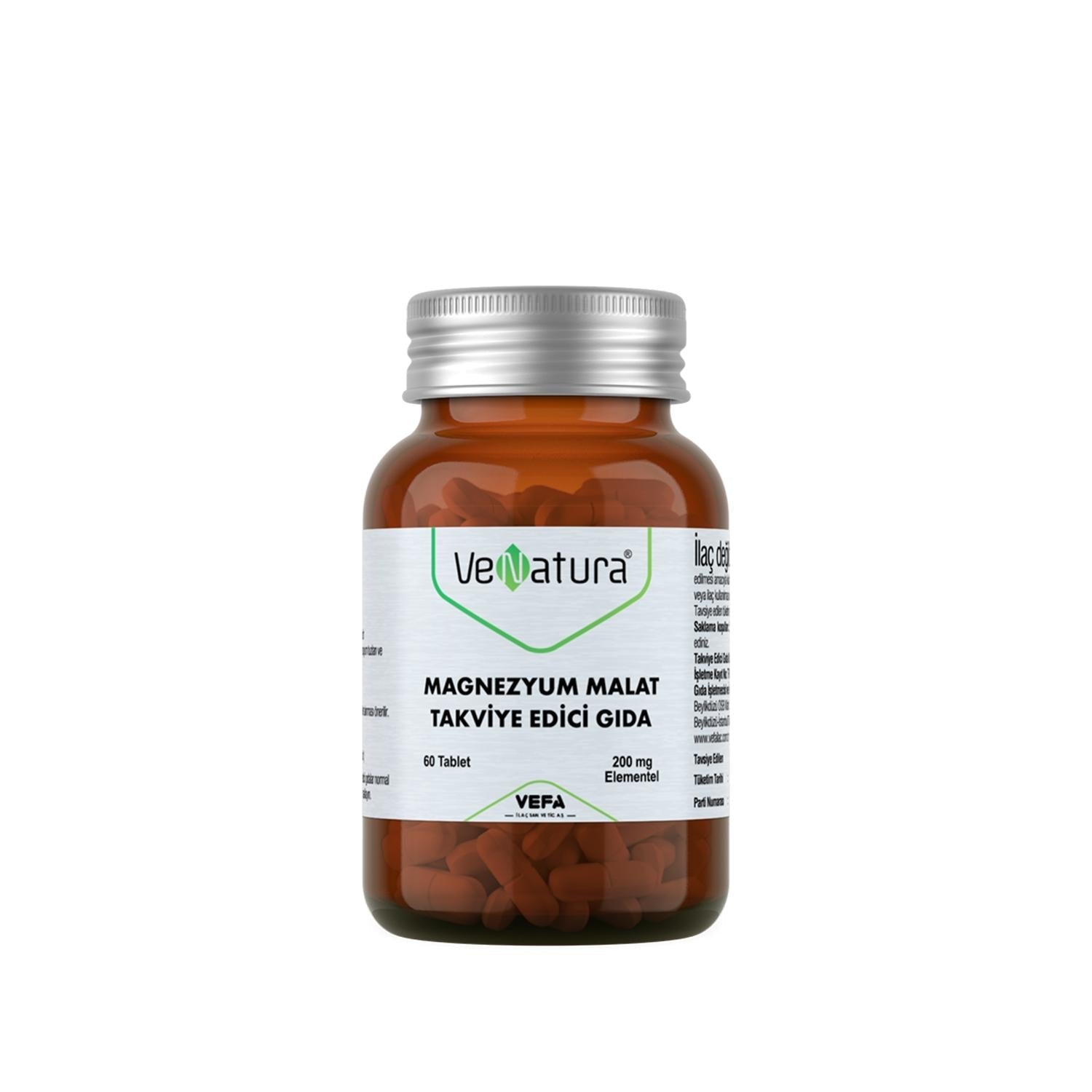 VeNatura Magnesium Malate Dietary Supplement - 60 Tablets for Energy, Muscle Function & Overall Wellness