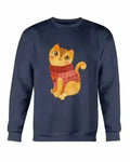 Winter Cat Sweatshirt - Gildan Crewneck Fleece Top | Femstylo