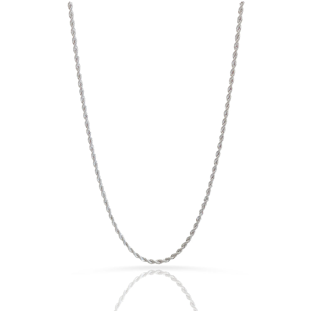 BILLIE THIN SILVER ROPE CHAIN NECKLACE