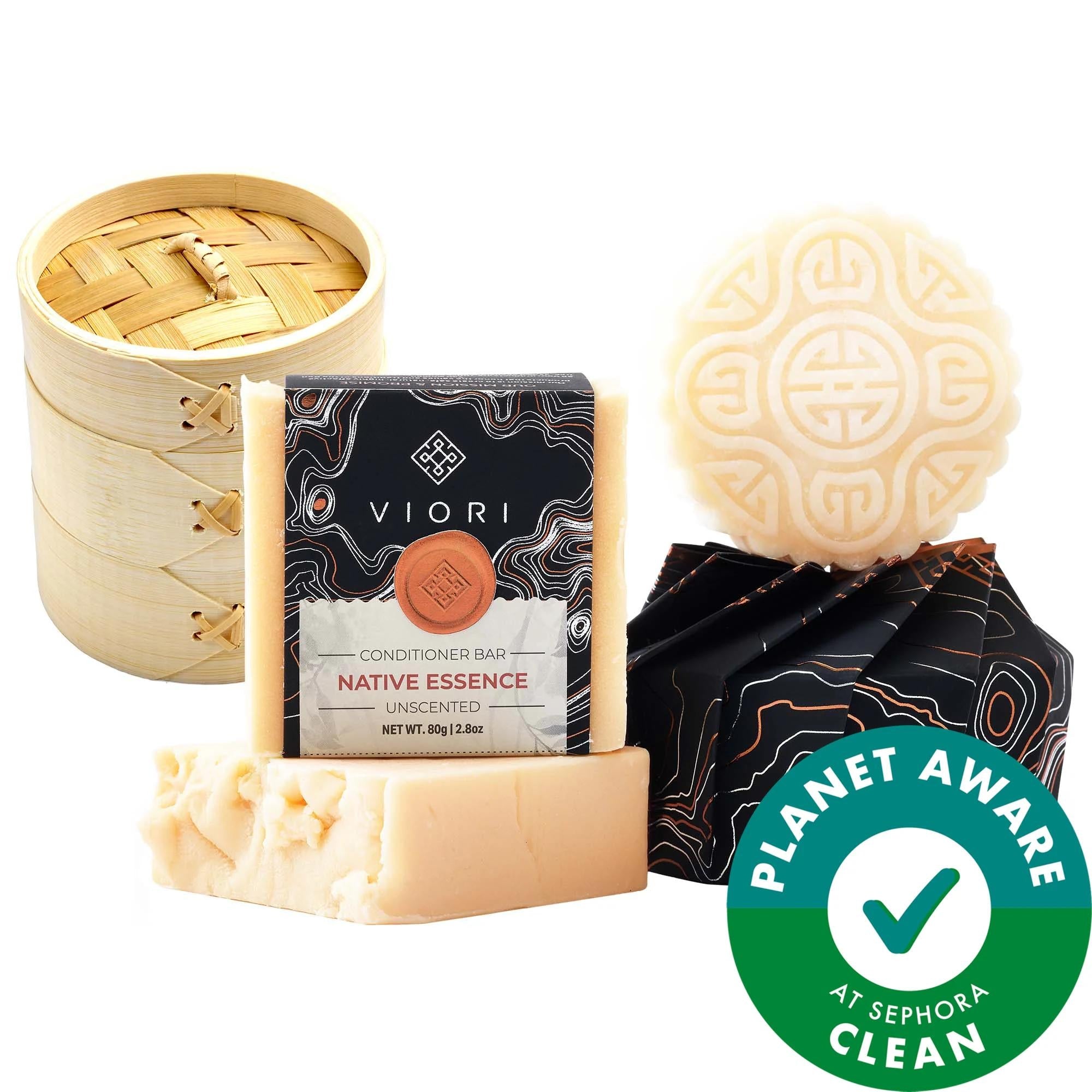 Viori Hair Shampoo & Conditioner Bar Set with Bamboo Holder - Natural, Vegan, Gluten-Free, Cruelty-Free Hair Care