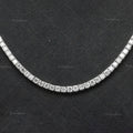 4.3CT Certified Round Lab Grown Diamond 18" Tennis Necklace Solid 14K White Gold