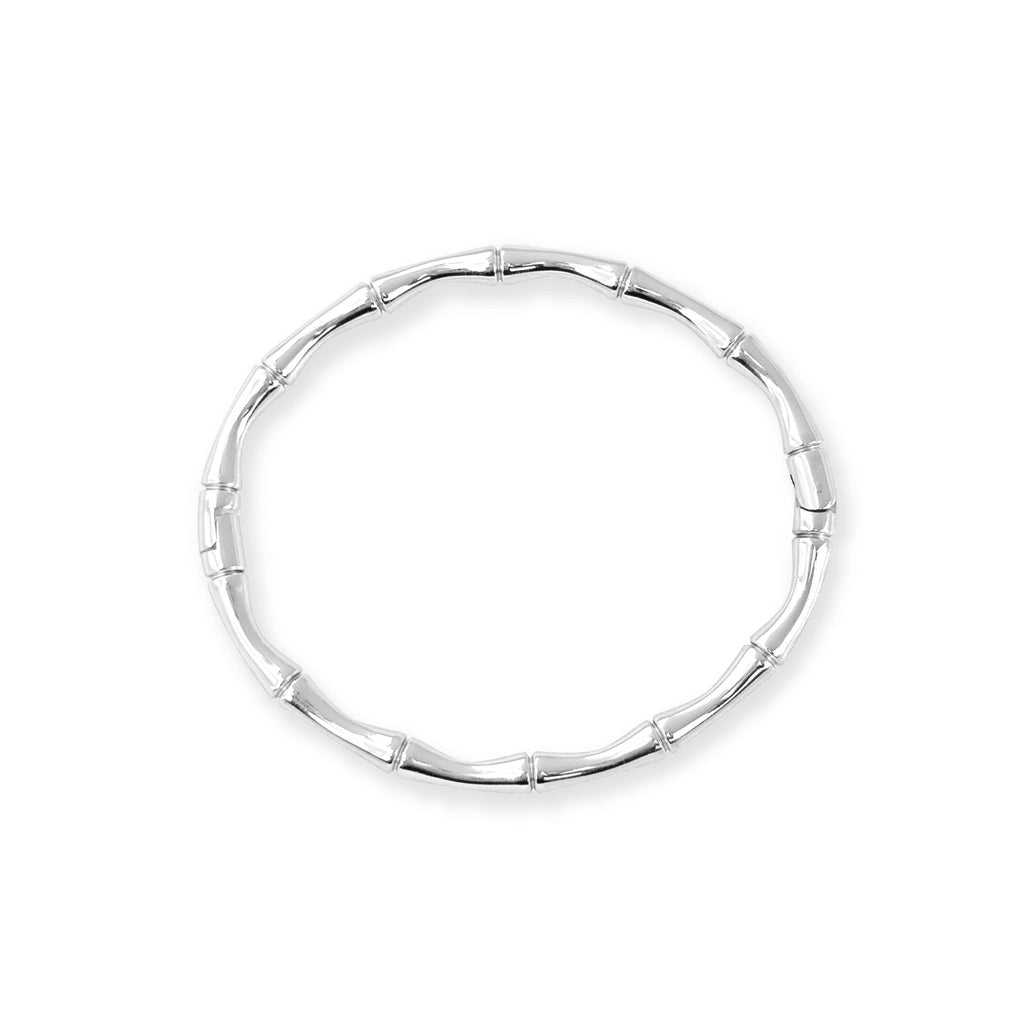HALLIE SILVER BAMBOO CUFF BRACELET