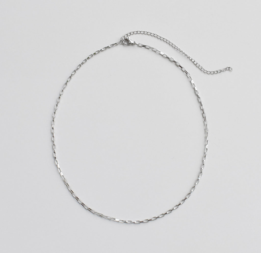 BLAKE SILVER BOX CHAIN NECKLACE