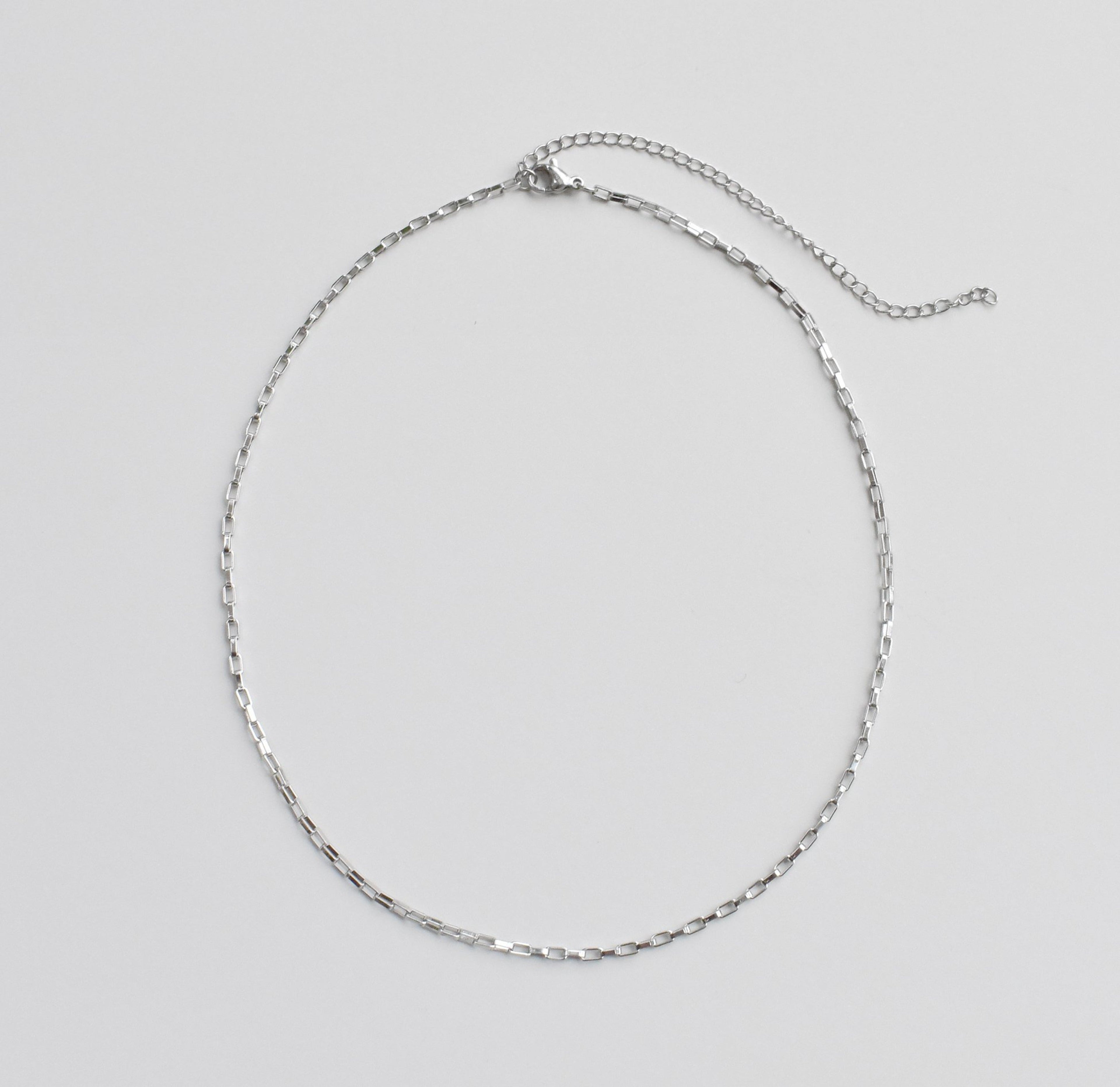 BLAKE SILVER BOX CHAIN NECKLACE