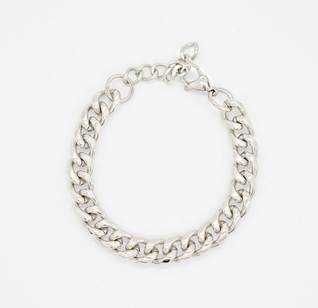 MASON SILVER CUBAN CHAIN BRACELET -  SILVER