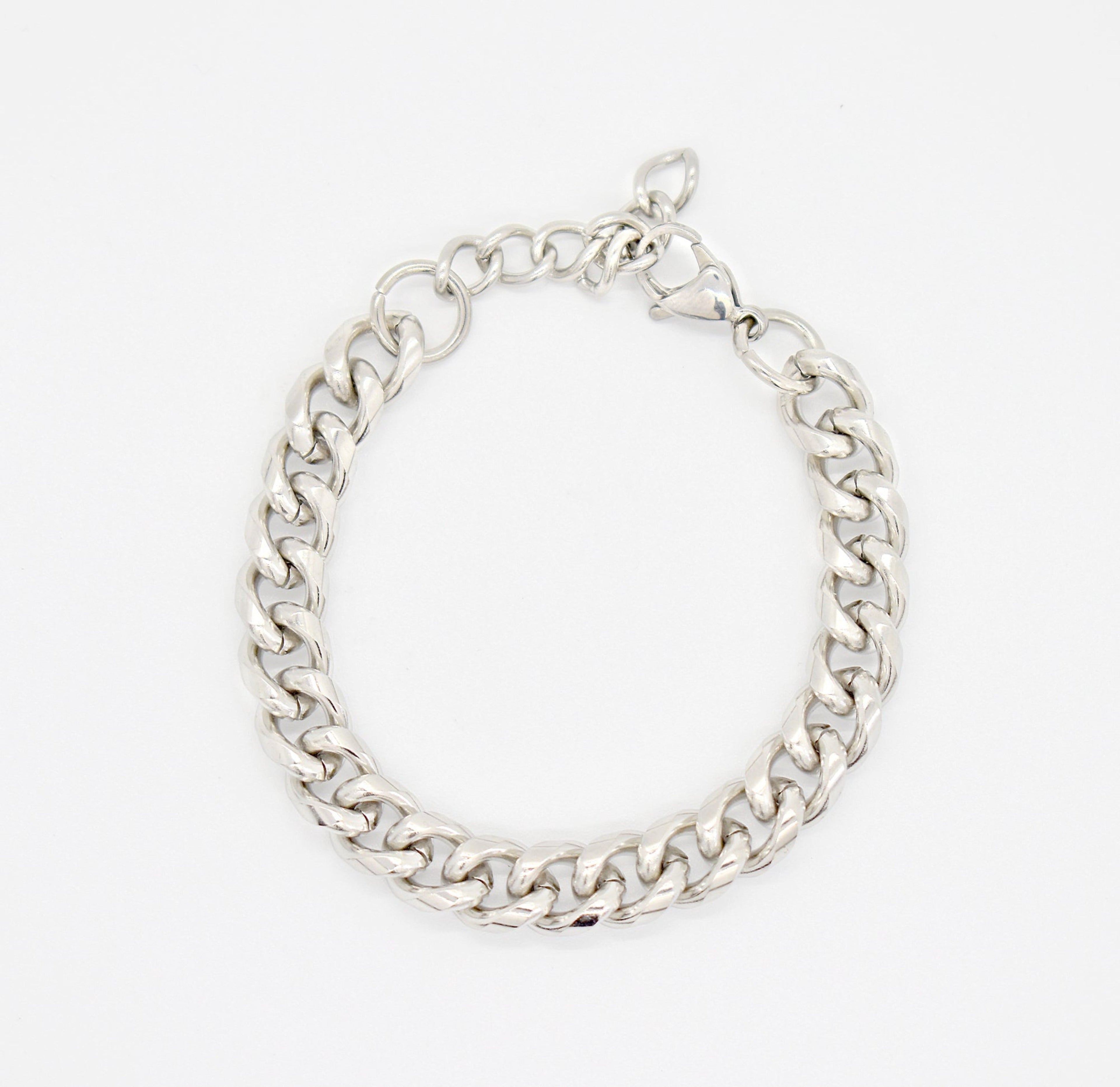 MASON SILVER CUBAN CHAIN BRACELET -  SILVER