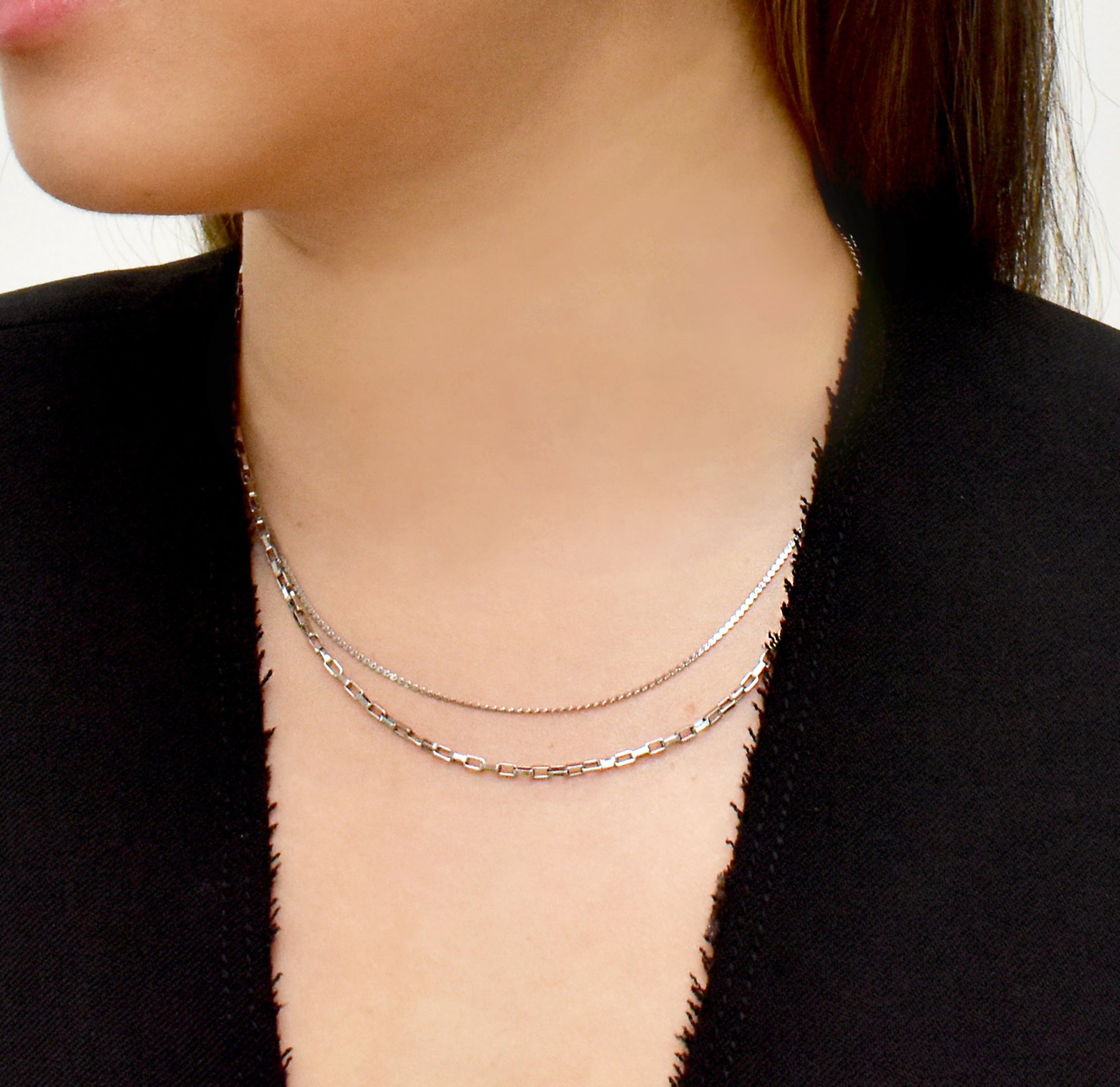 FAYE SILVER THIN CHAIN NECKLACE