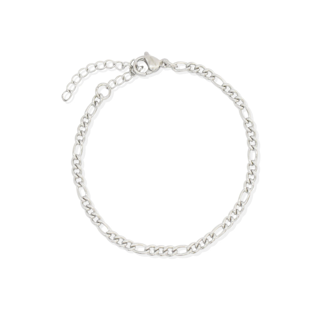 BOBBI SILVER FIGARO CHAIN BRACELET