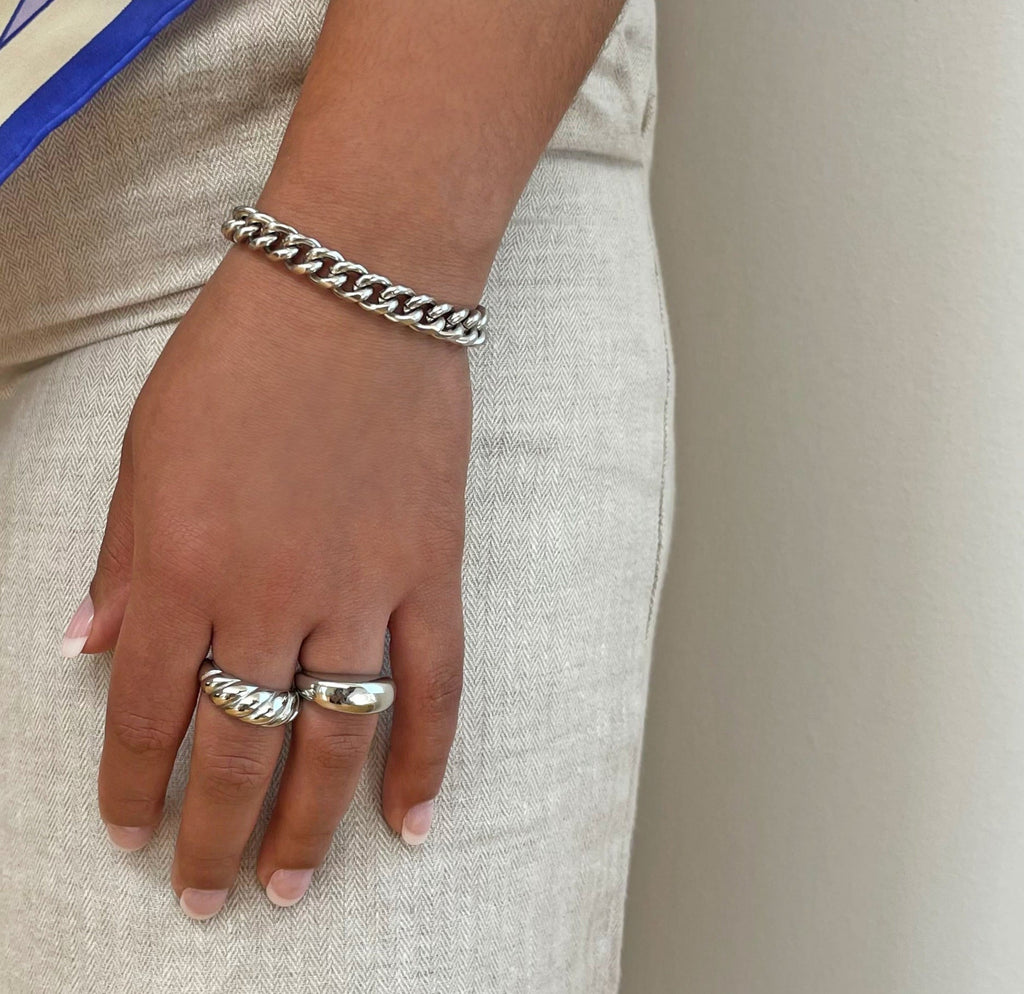 MASON SILVER CUBAN CHAIN BRACELET -  SILVER
