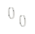 FIONA - SILVER OVAL HOOP EARRINGS