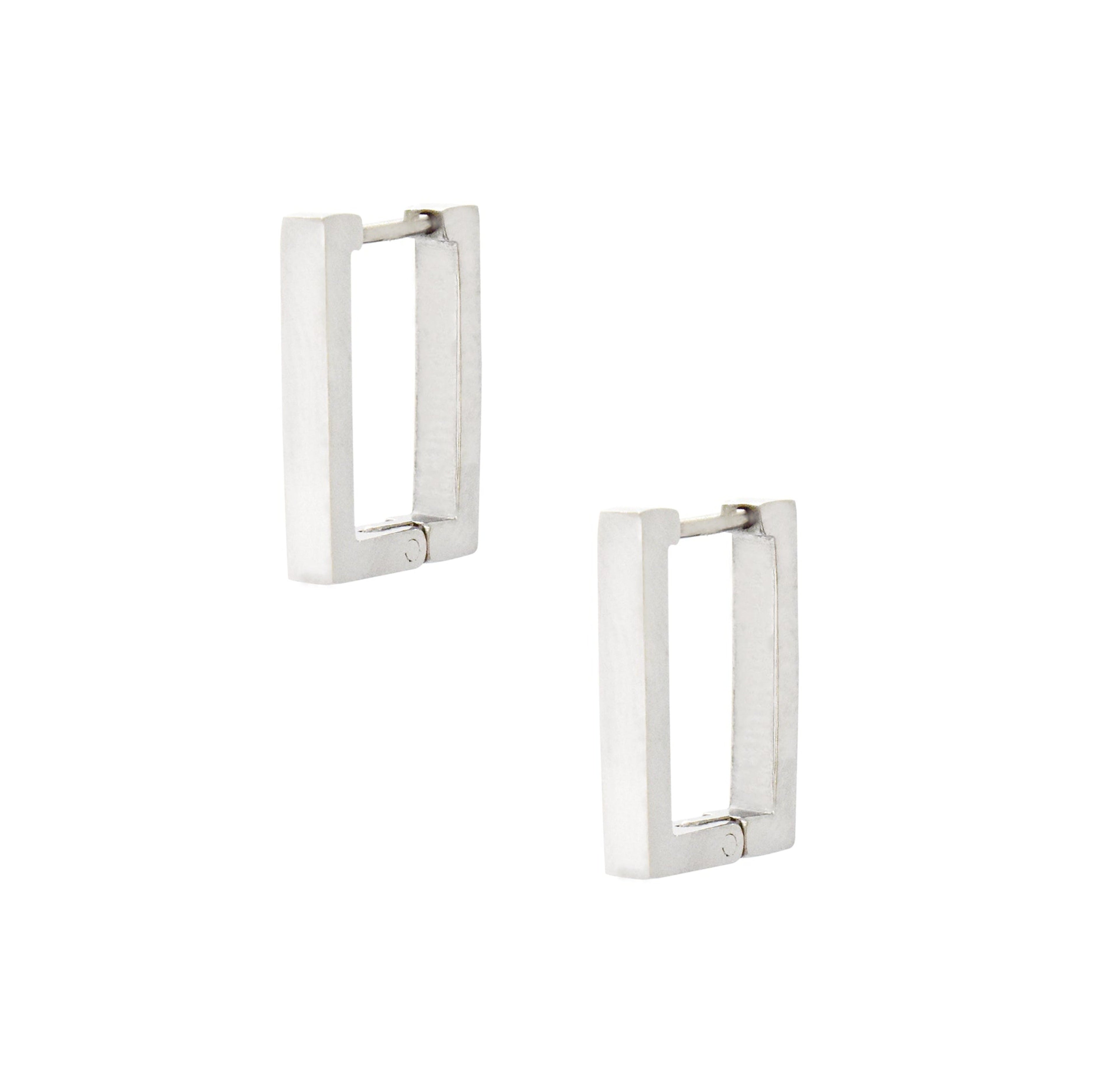 ELODIE - SILVER RECTANGLE EARRINGS