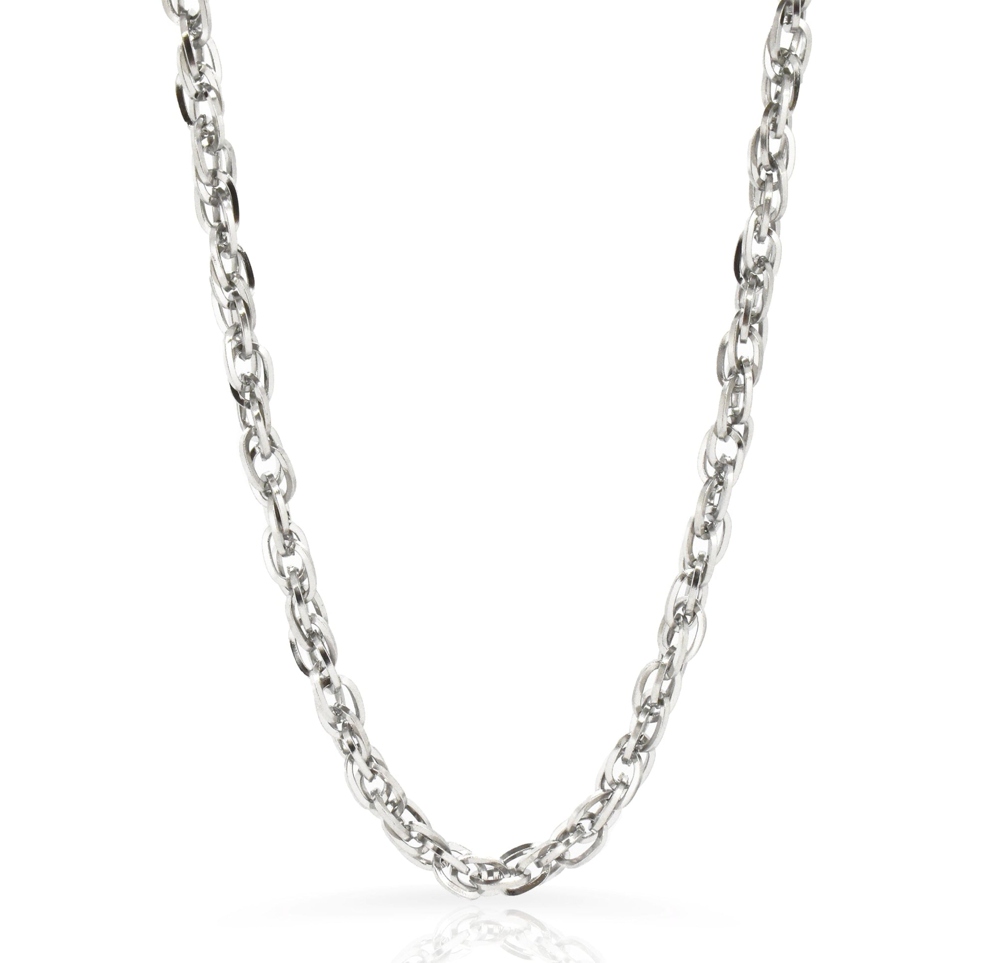 GEMMA SILVER ROPE CHAIN NECKLACE