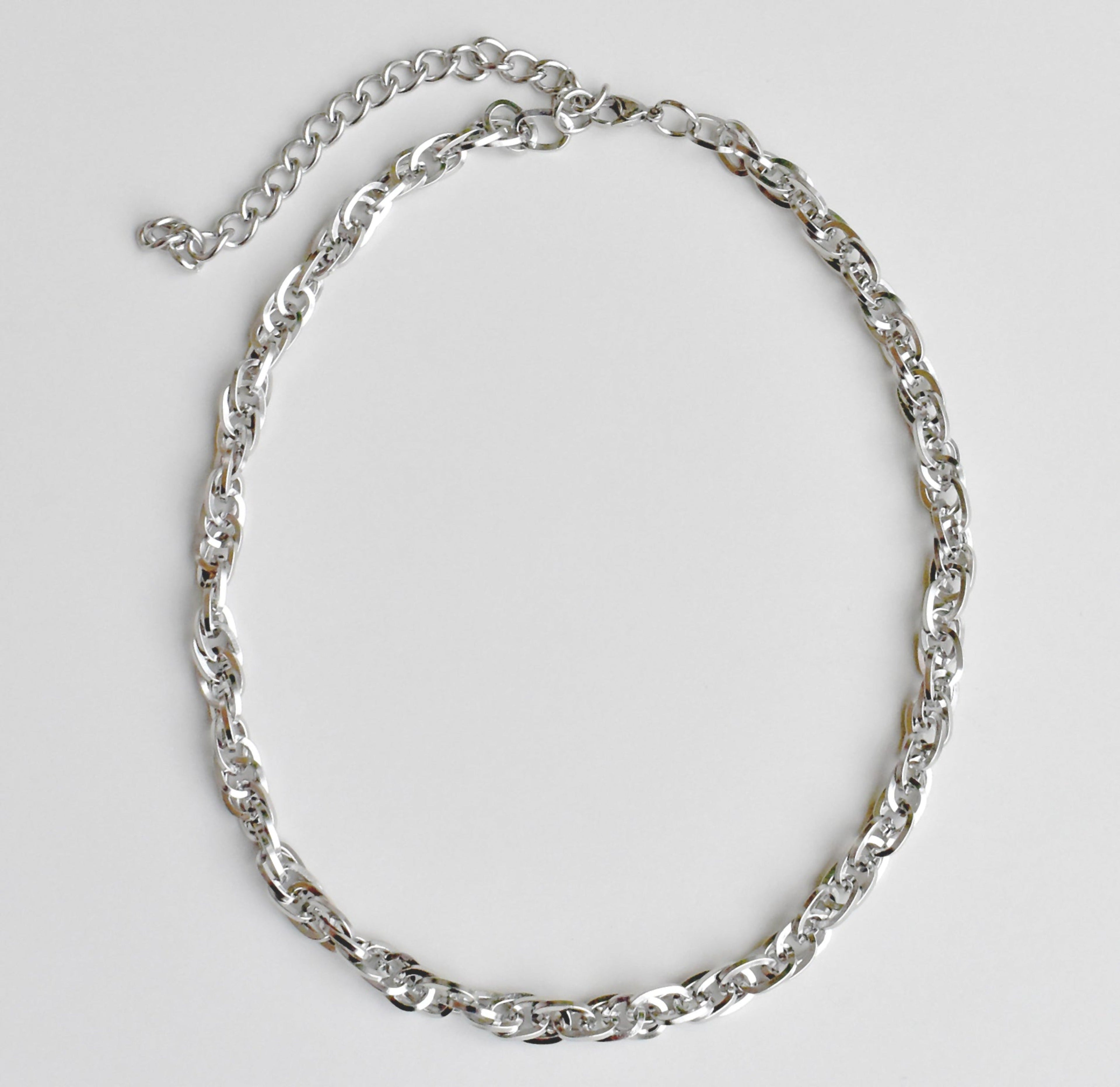 GEMMA SILVER ROPE CHAIN NECKLACE
