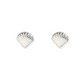 HOLLY DAINTY SILVER SEA SHELL STUD EARRINGS