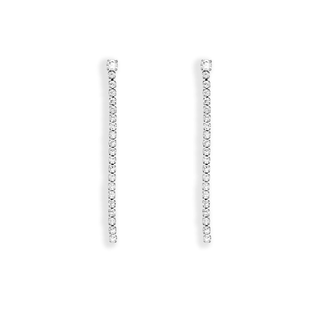 SKYLER SILVER TENNIS DROP EARRINGS