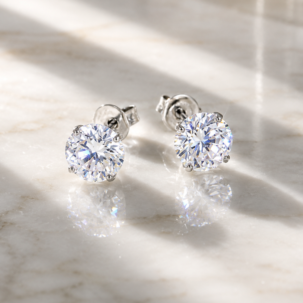 PARIS CZ DIAMOND EARRINGS - SILVER