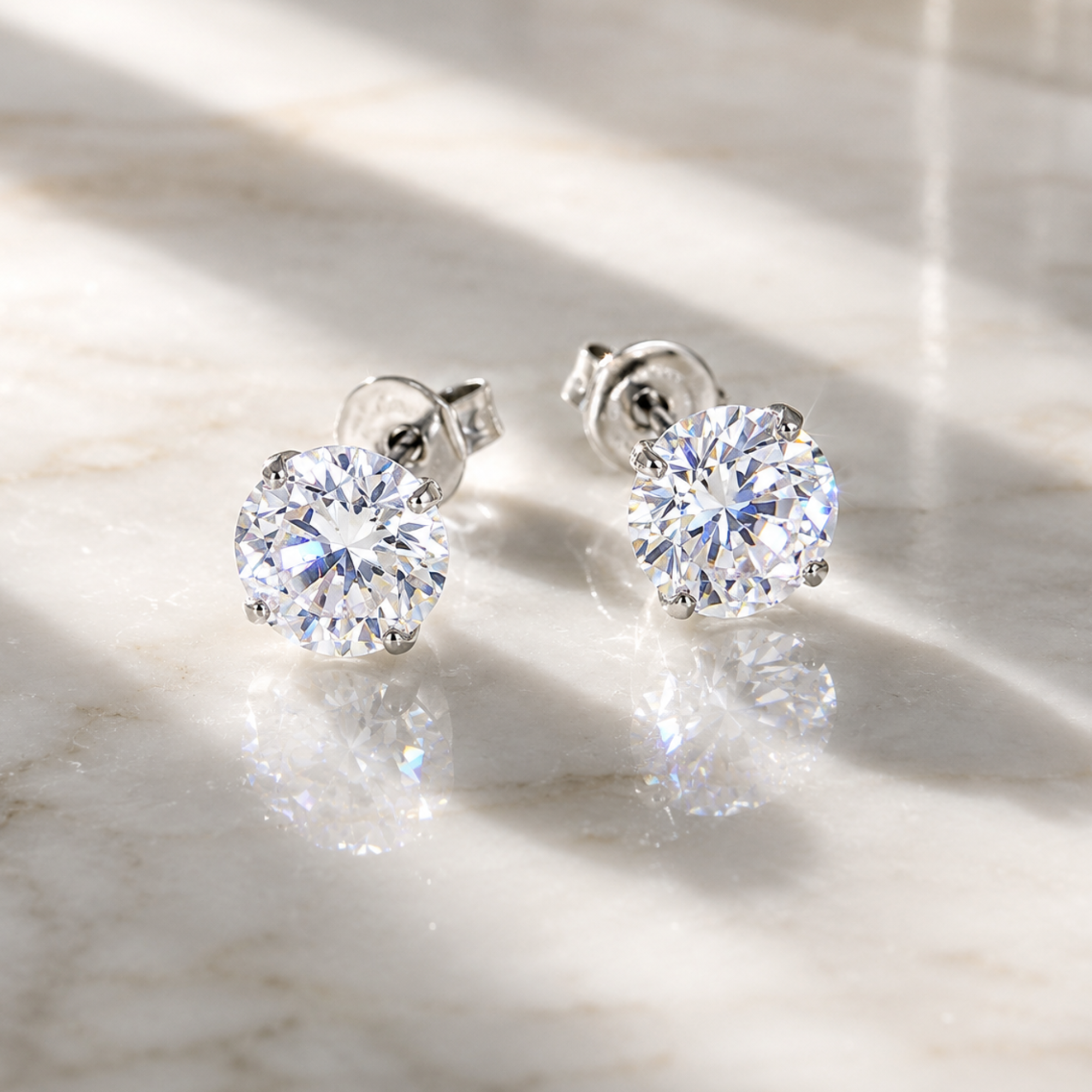 PARIS CZ DIAMOND EARRINGS - SILVER