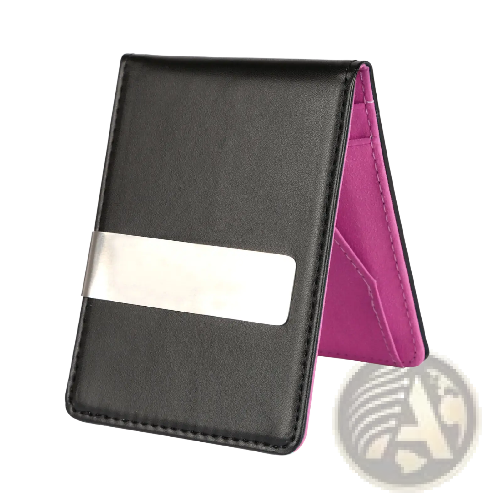 Slim Unisex Pu Leather Wallet with Metal Money Clip