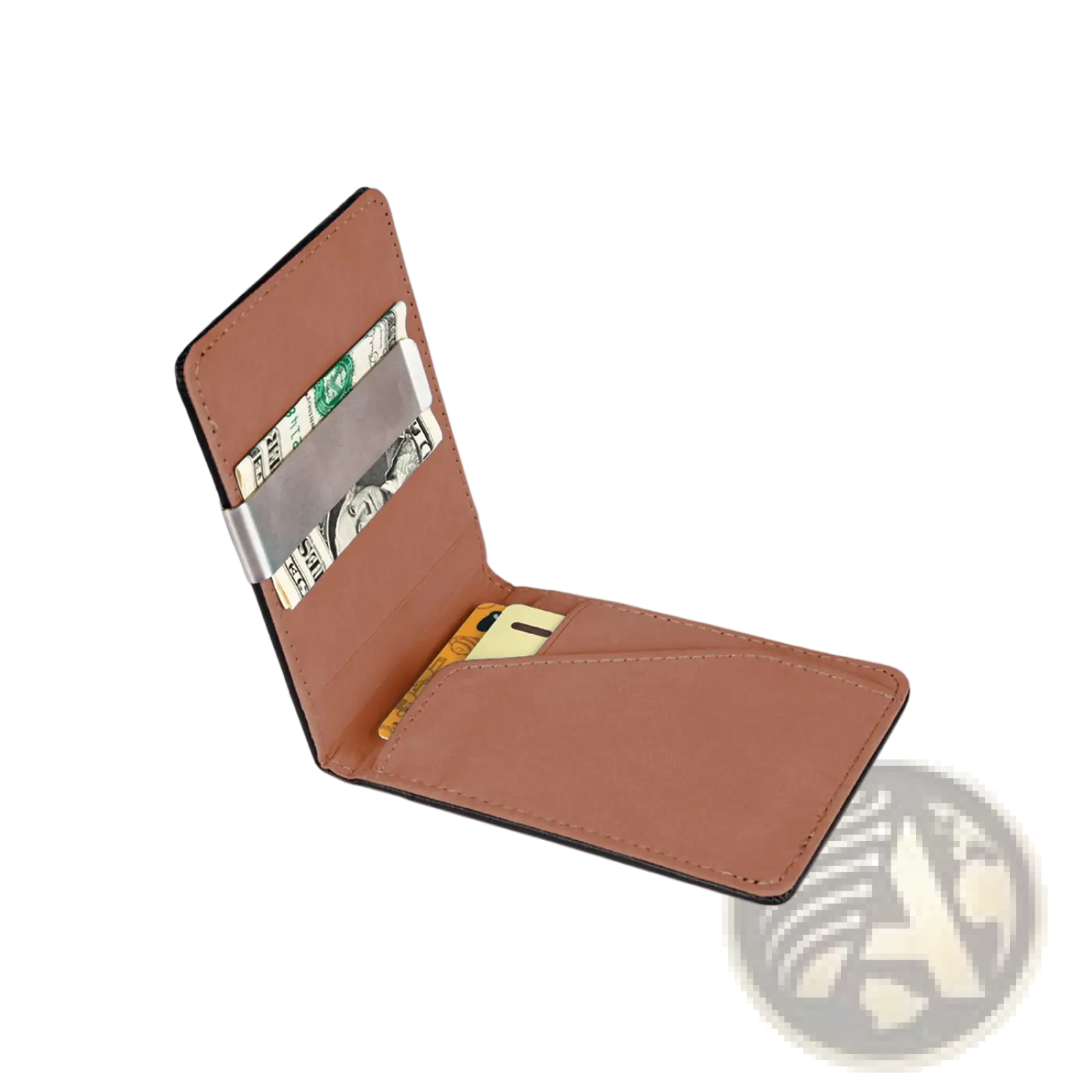 Slim Unisex Pu Leather Wallet with Metal Money Clip