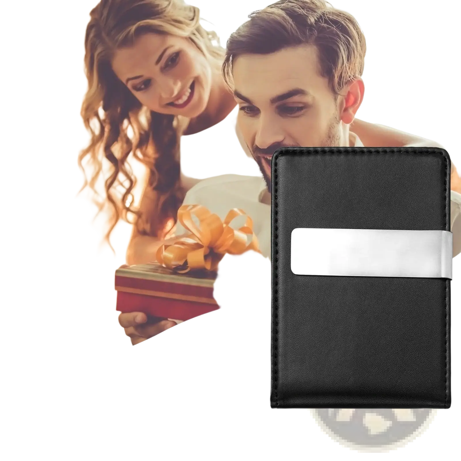 Slim Unisex Pu Leather Wallet with Metal Money Clip