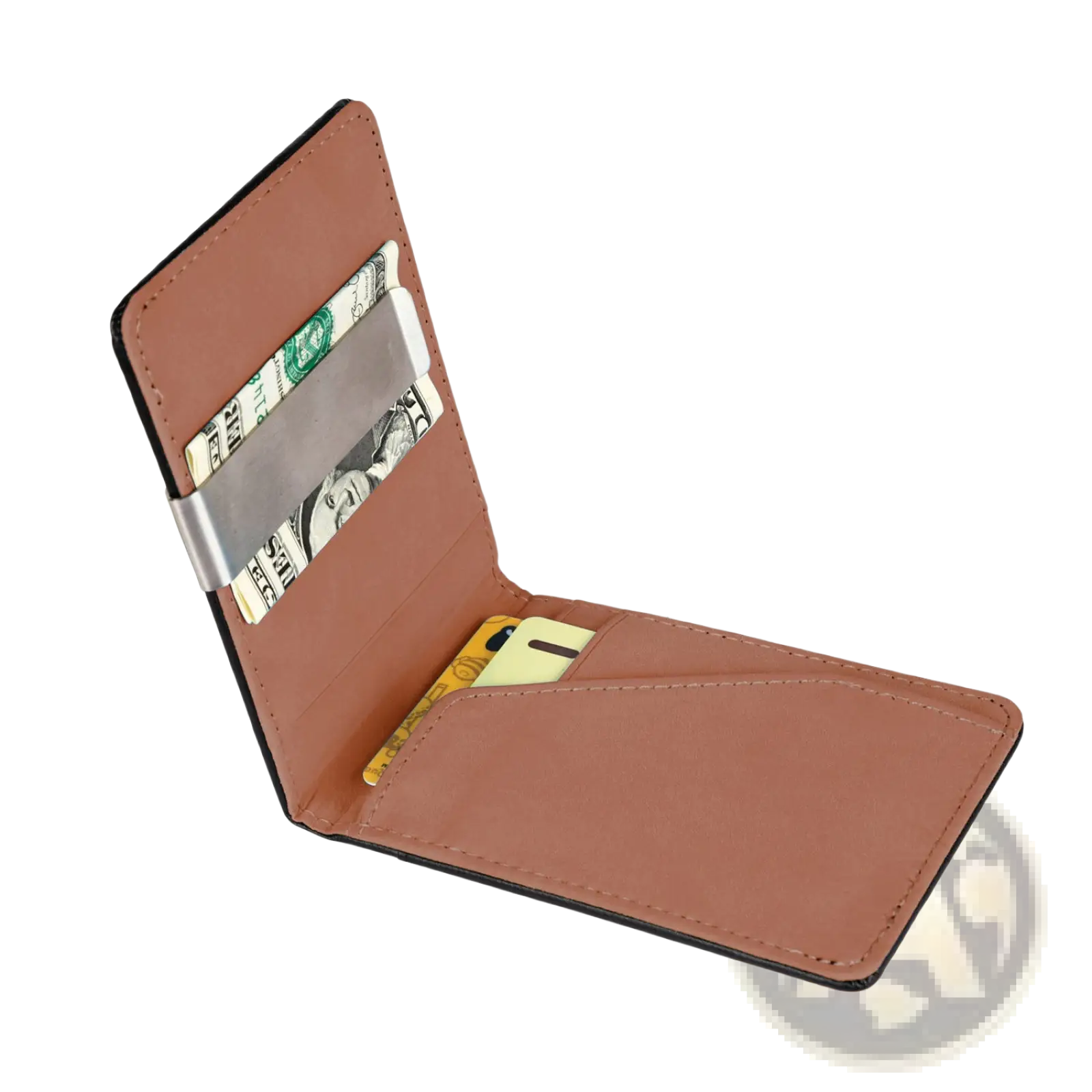 Slim Unisex Pu Leather Wallet with Metal Money Clip