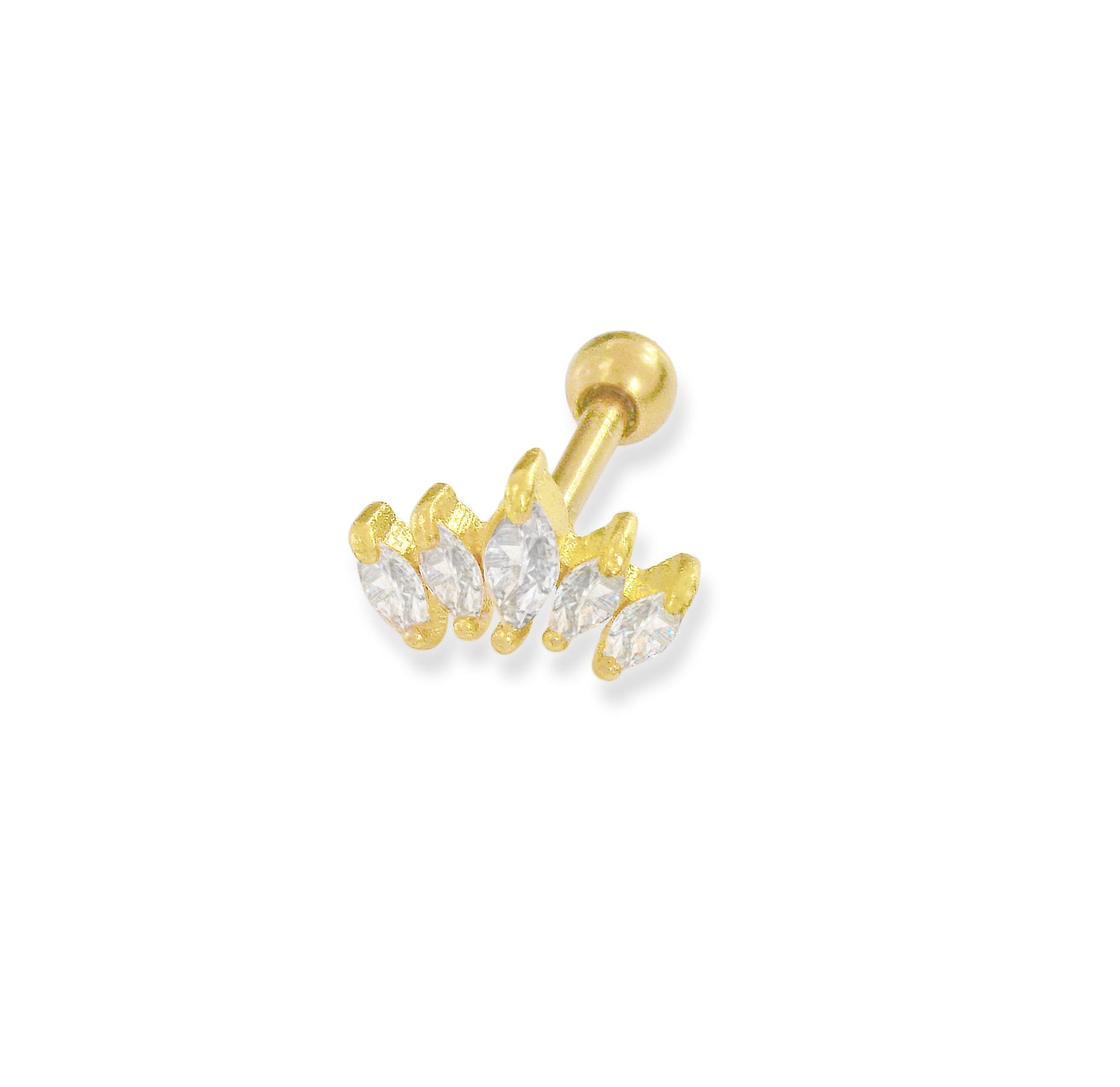 DIANA GOLD MARQUIS CROWN EARRINNG