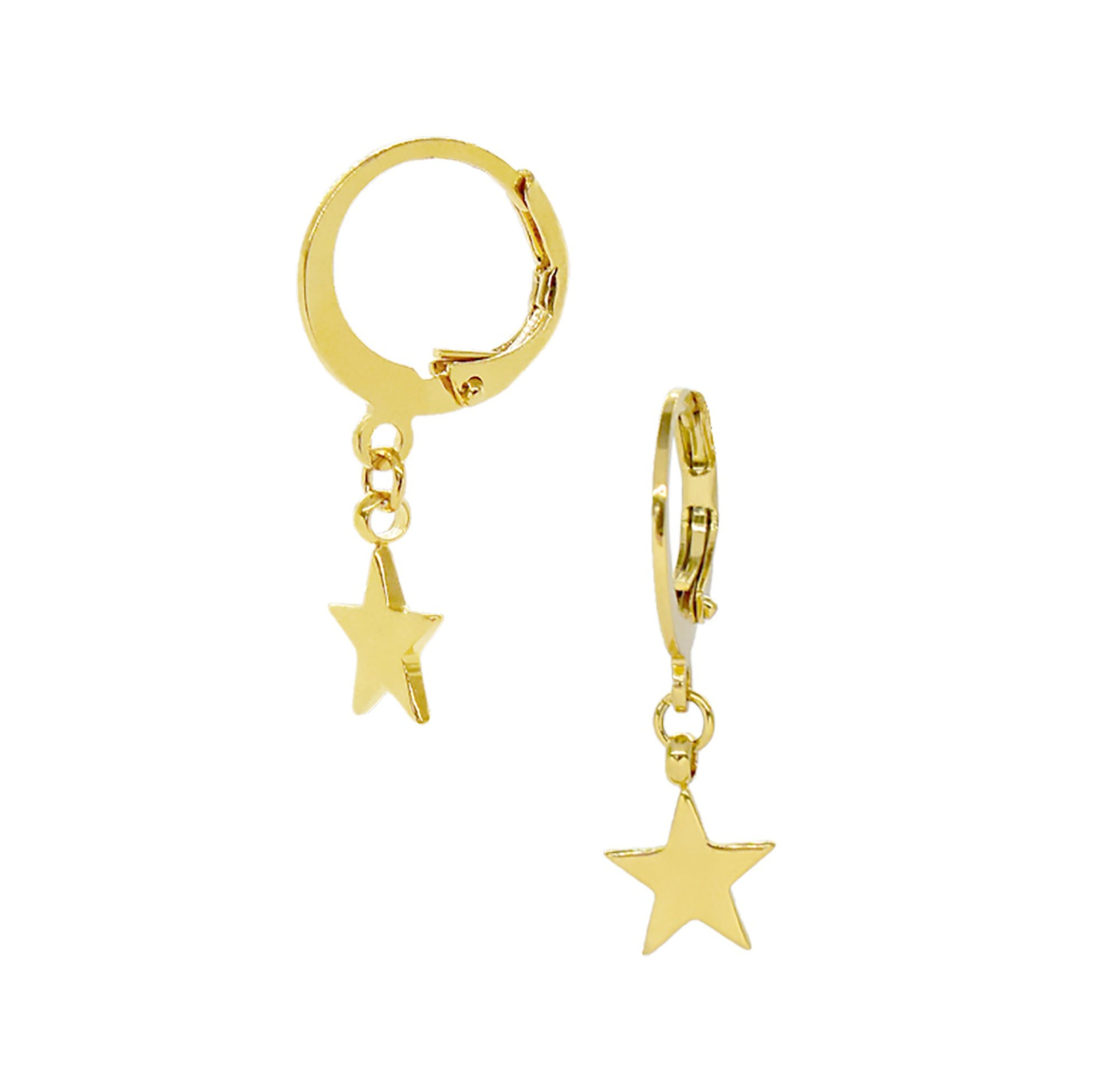 EMRY GOLD STAR HUGGIE EARRINGS
