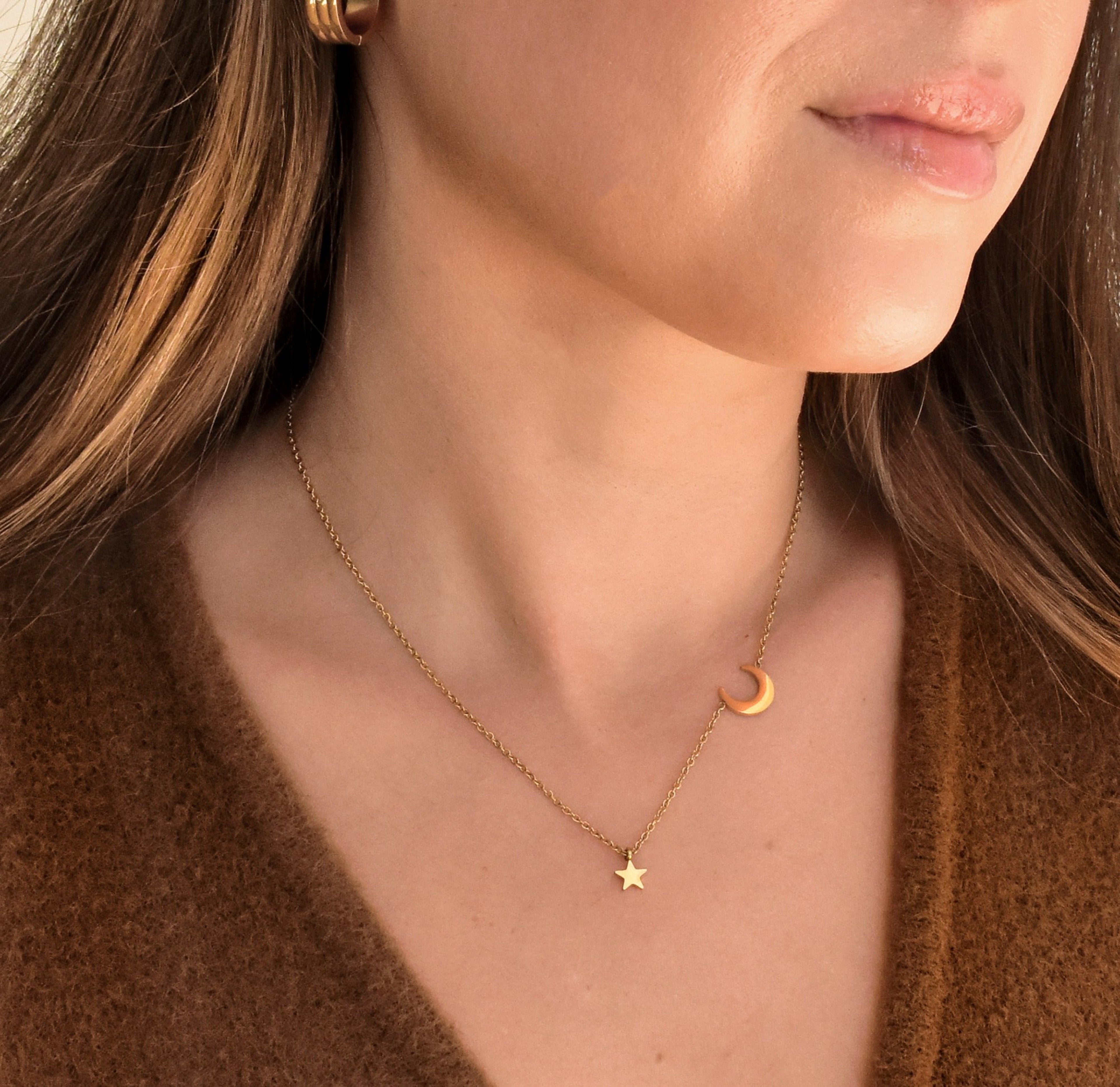 LUNA GOLD STAR AND MOON NECKLACE