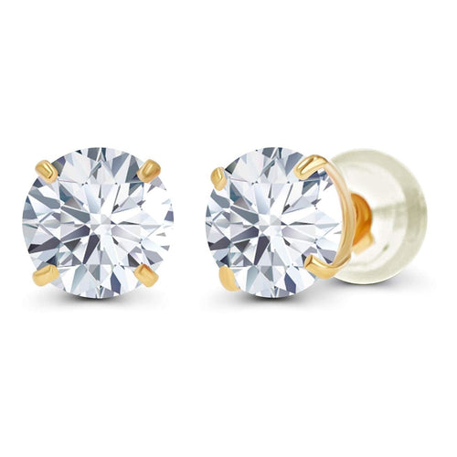 3.00 CTW AGI Certified Lab-Grown Diamond Stud Earrings in 14K Gold – E/VS