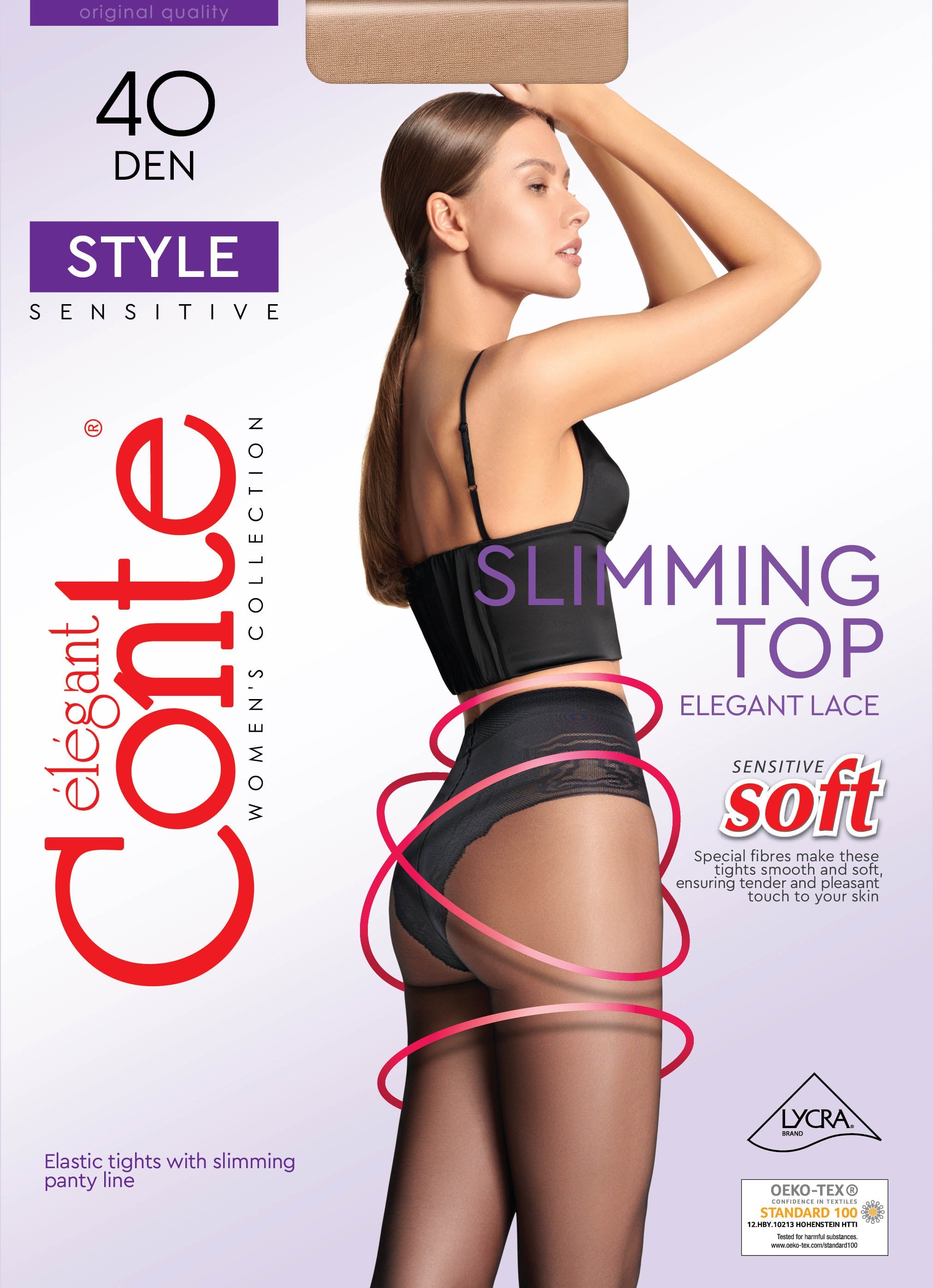 Tights Conte Style 40 Den - Ajour Control Top