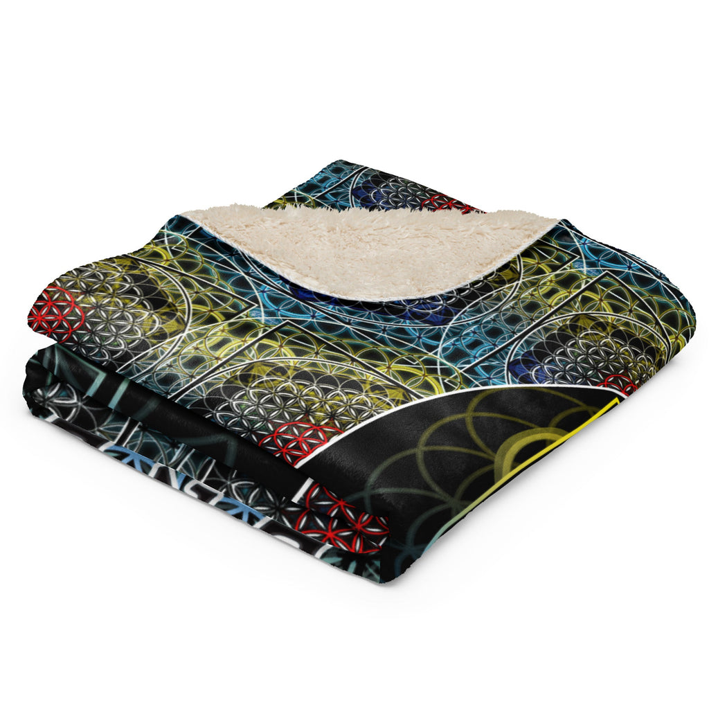 SATOR Square Sherpa Blanket | Sacred Geometry Comfort Grid | Sherpa blanket