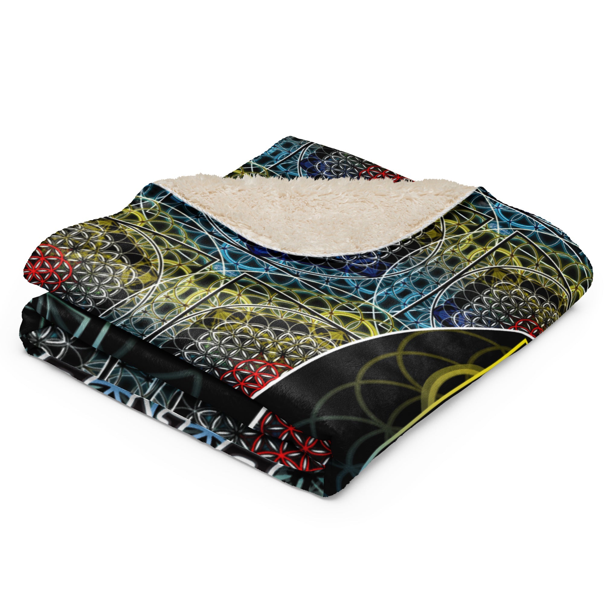SATOR Square Sherpa Blanket | Sacred Geometry Comfort Grid | Sherpa blanket