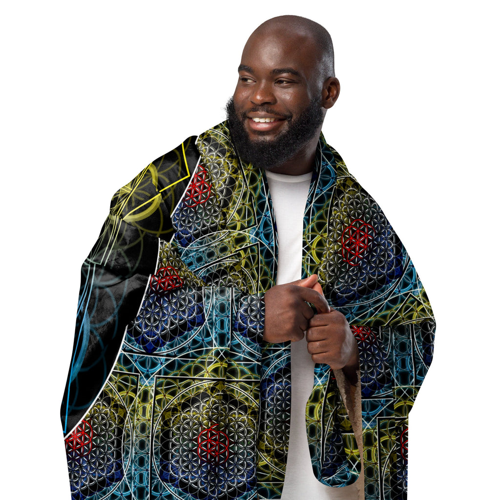 SATOR Square Sherpa Blanket | Sacred Geometry Comfort Grid | Sherpa blanket