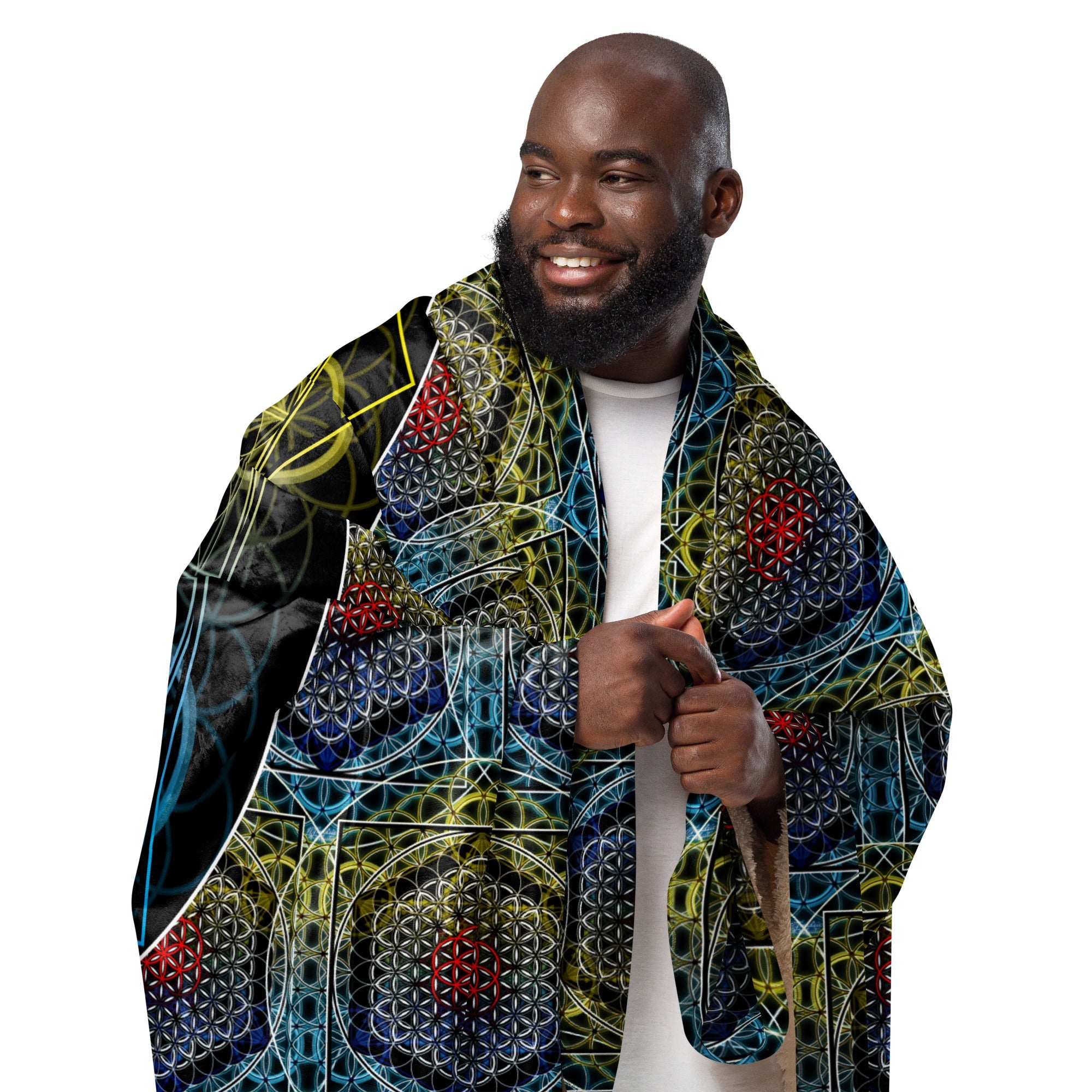 SATOR Square Sherpa Blanket | Sacred Geometry Comfort Grid | Sherpa blanket