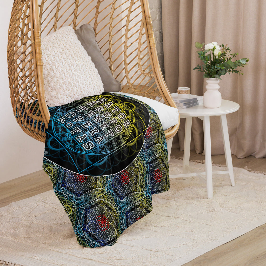 SATOR Square Sherpa Blanket | Sacred Geometry Comfort Grid | Sherpa blanket