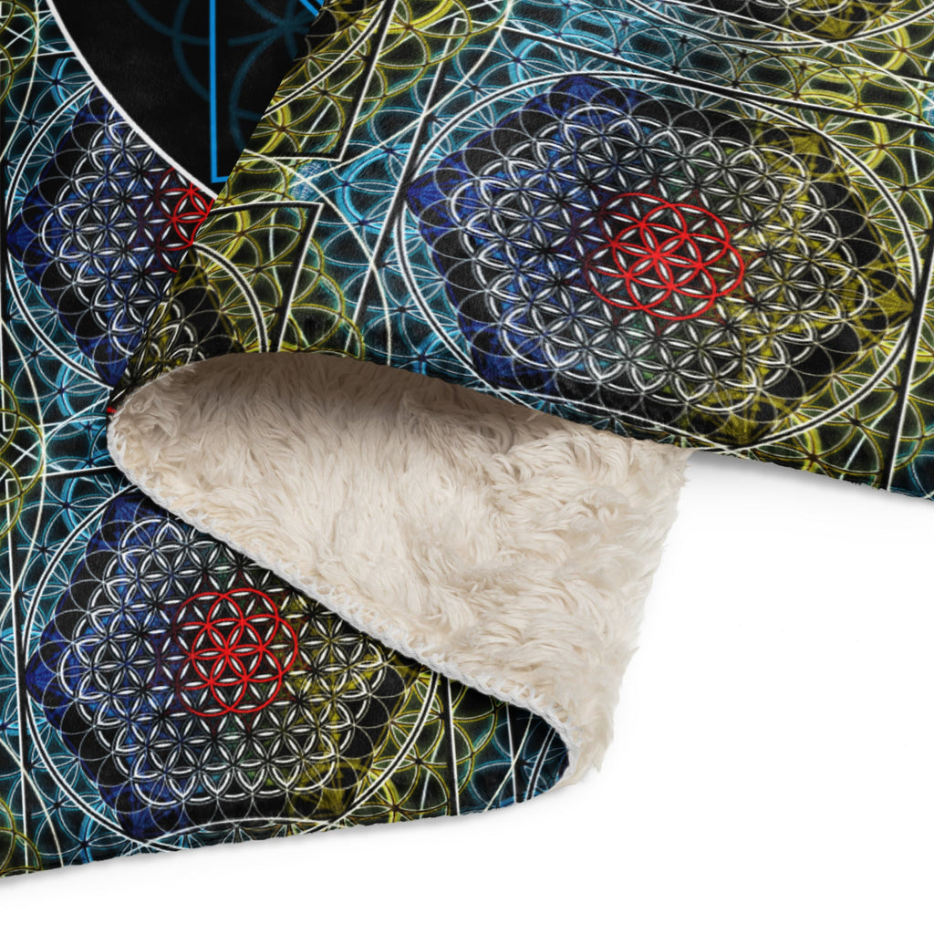 SATOR Square Sherpa Blanket | Sacred Geometry Comfort Grid | Sherpa blanket