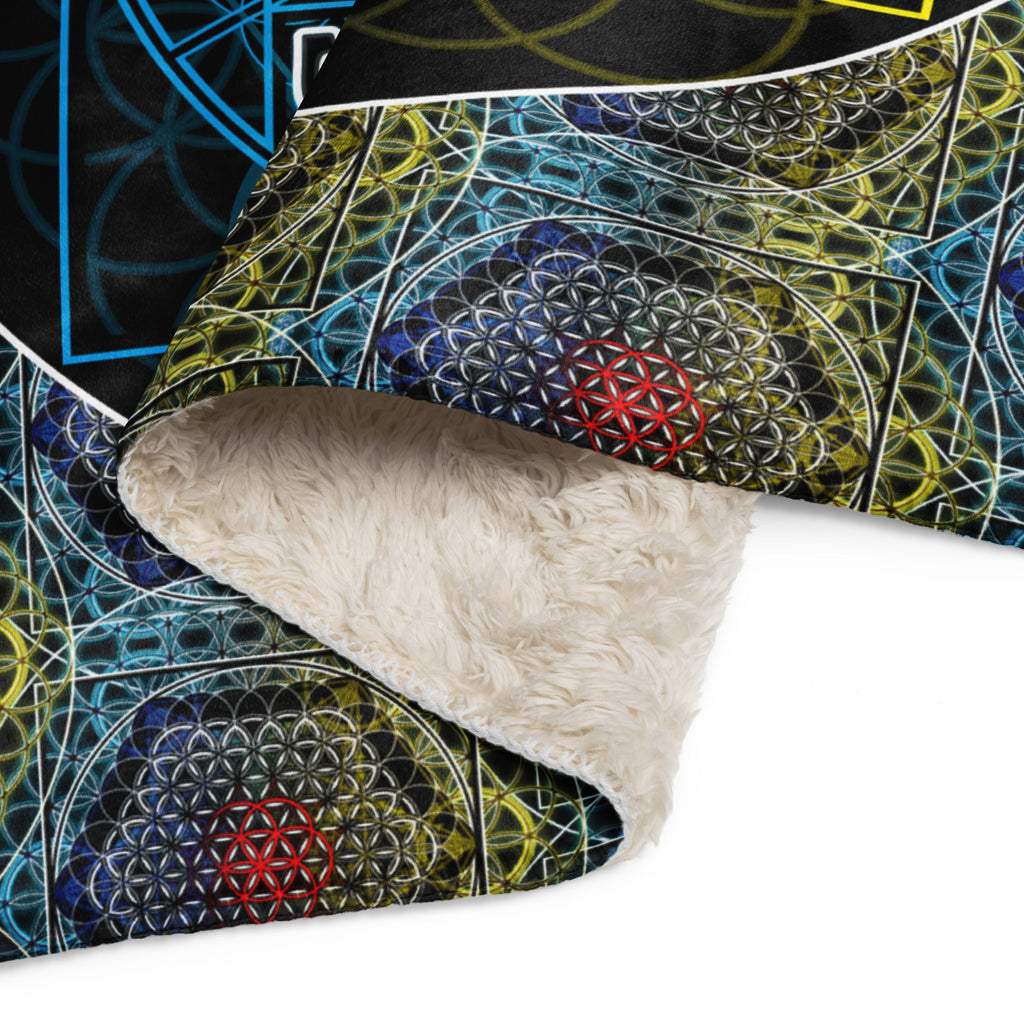 SATOR Square Sherpa Blanket | Sacred Geometry Comfort Grid | Sherpa blanket