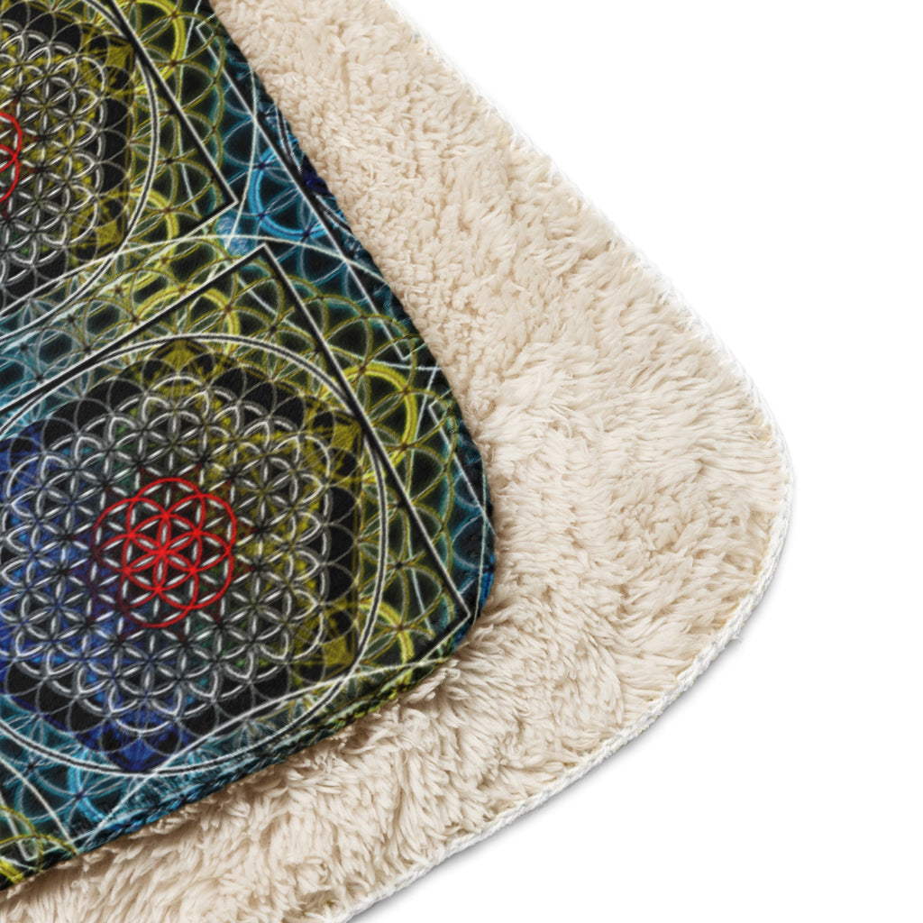 SATOR Square Sherpa Blanket | Sacred Geometry Comfort Grid | Sherpa blanket