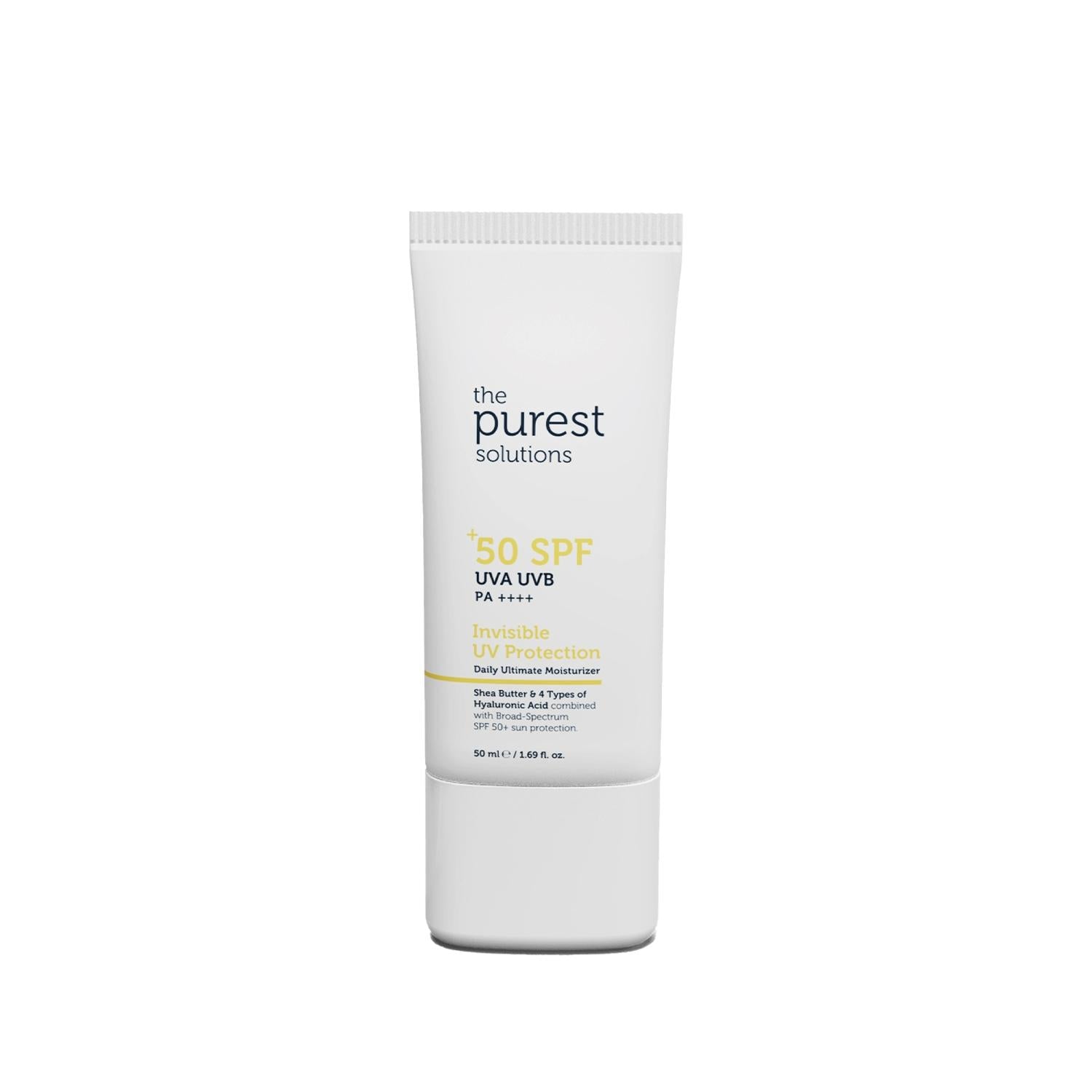 The Purest Solutions SPF 50+ Daily Moisturizing Sunscreen Lotion - Invisible UV Protection, 1.69 fl oz
