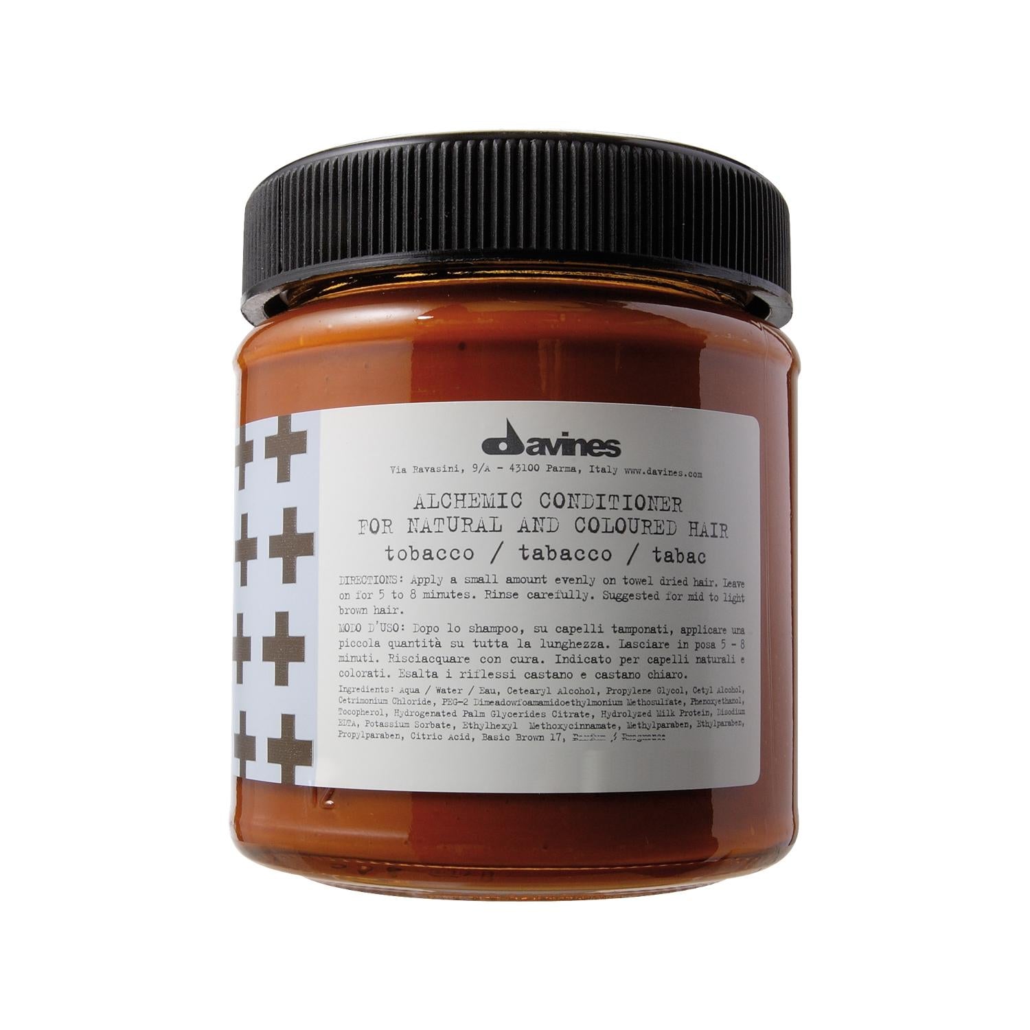 Davines Alchemic Tobacco Hair Cream for Brown/Kahverengi Hair - 1000ml, Nourishing & Moisturizing