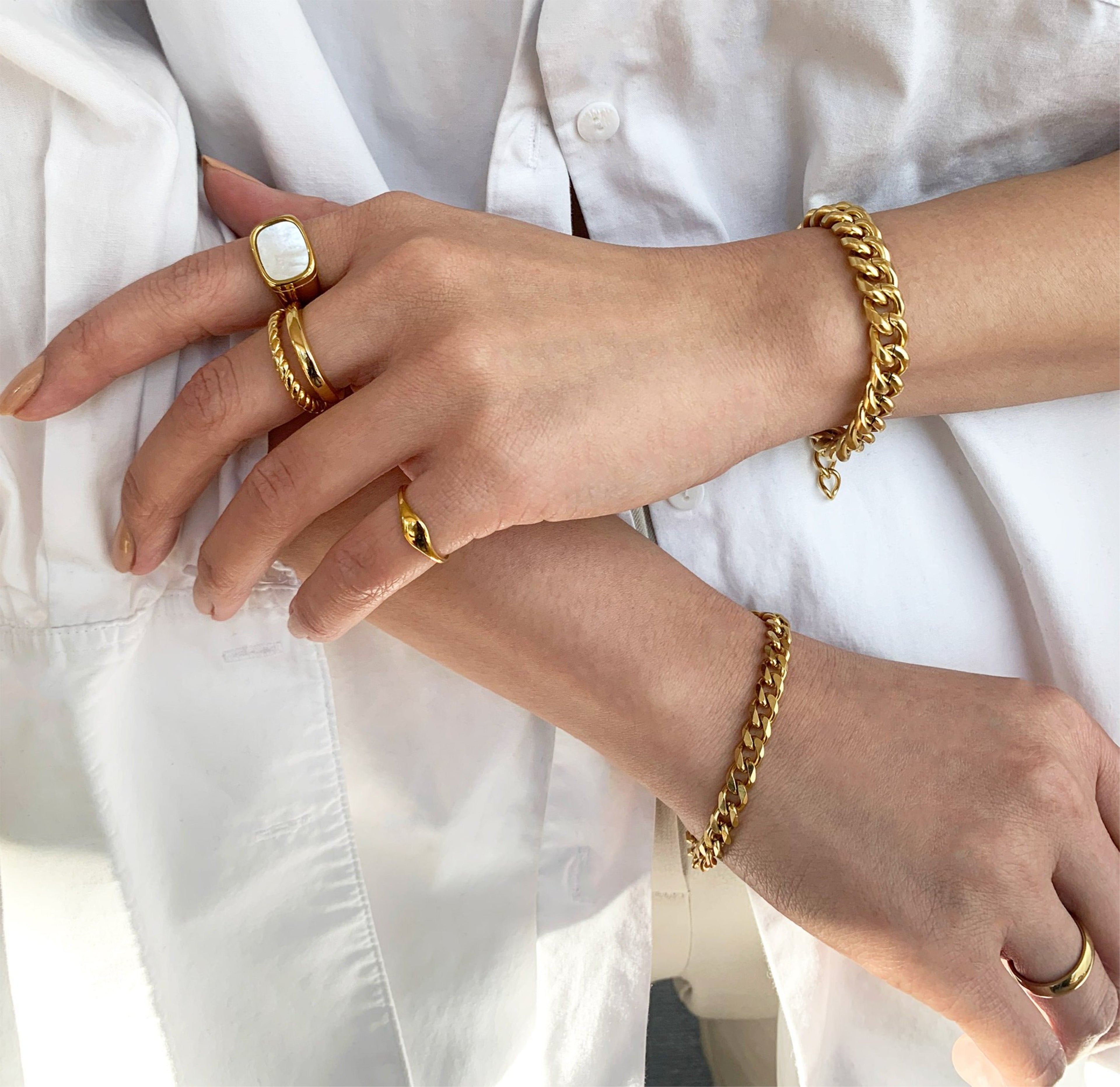 MASON GOLD  CUBAN CHAIN BRACELET