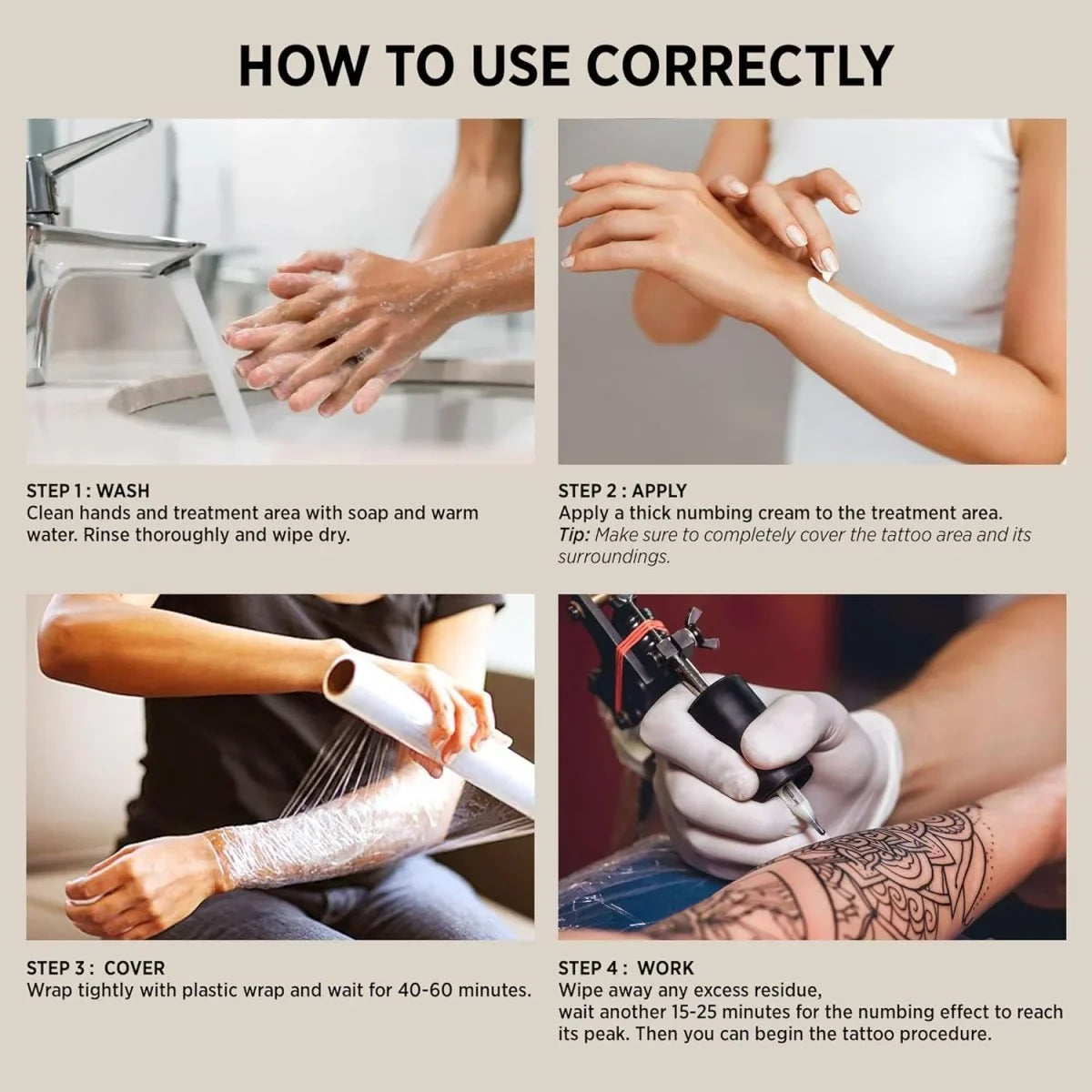 Tattoo Numbing Cream XL - 4 Pack