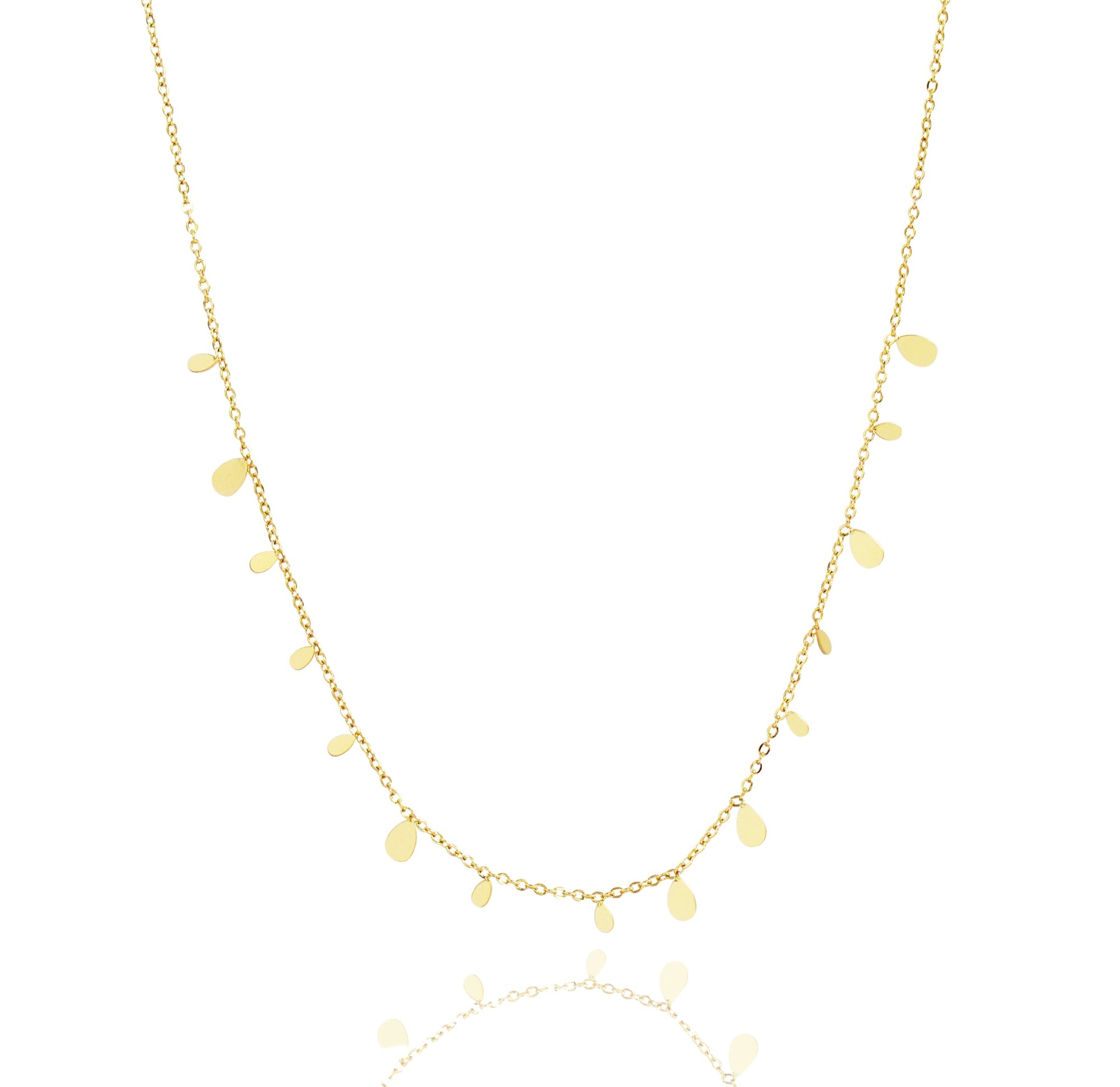 MIRANDA GOLD DAINTY TEARDROP NECKLACE