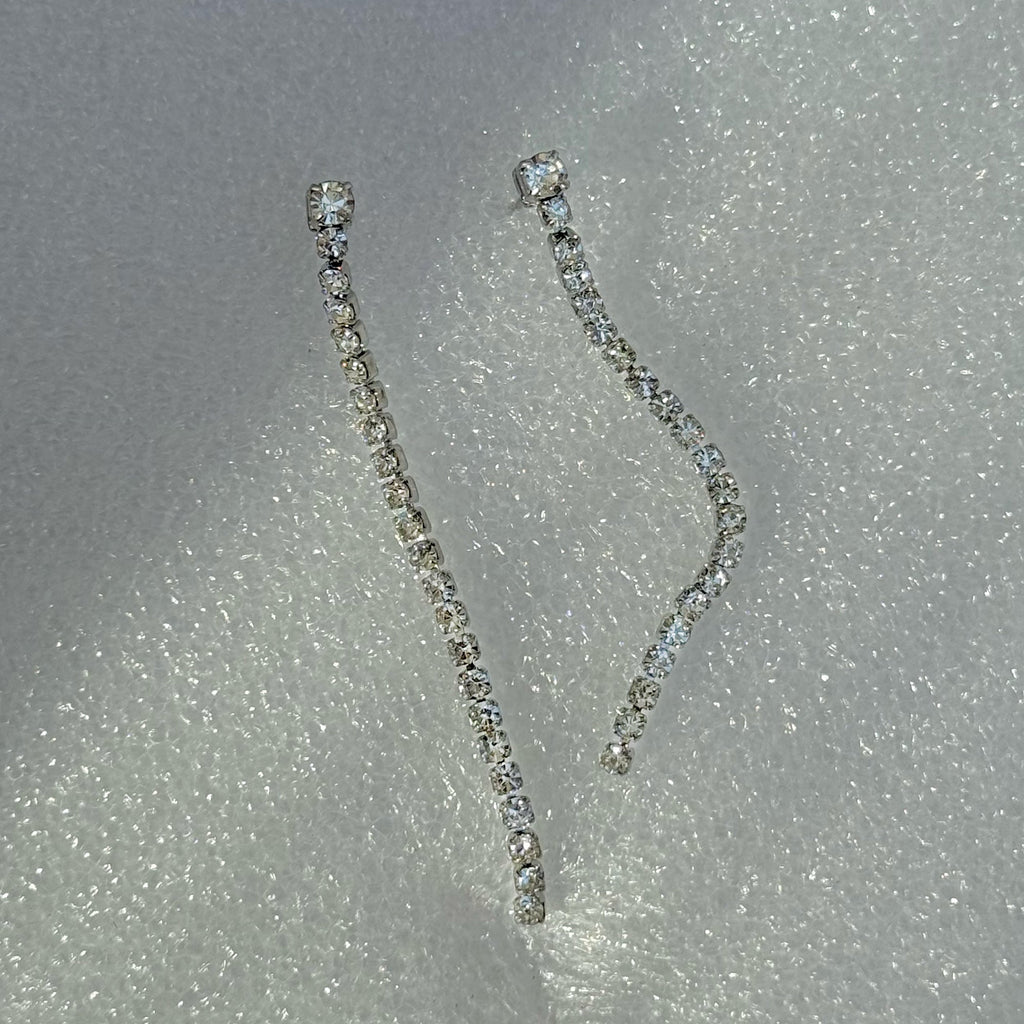 SKYLER SILVER TENNIS DROP EARRINGS